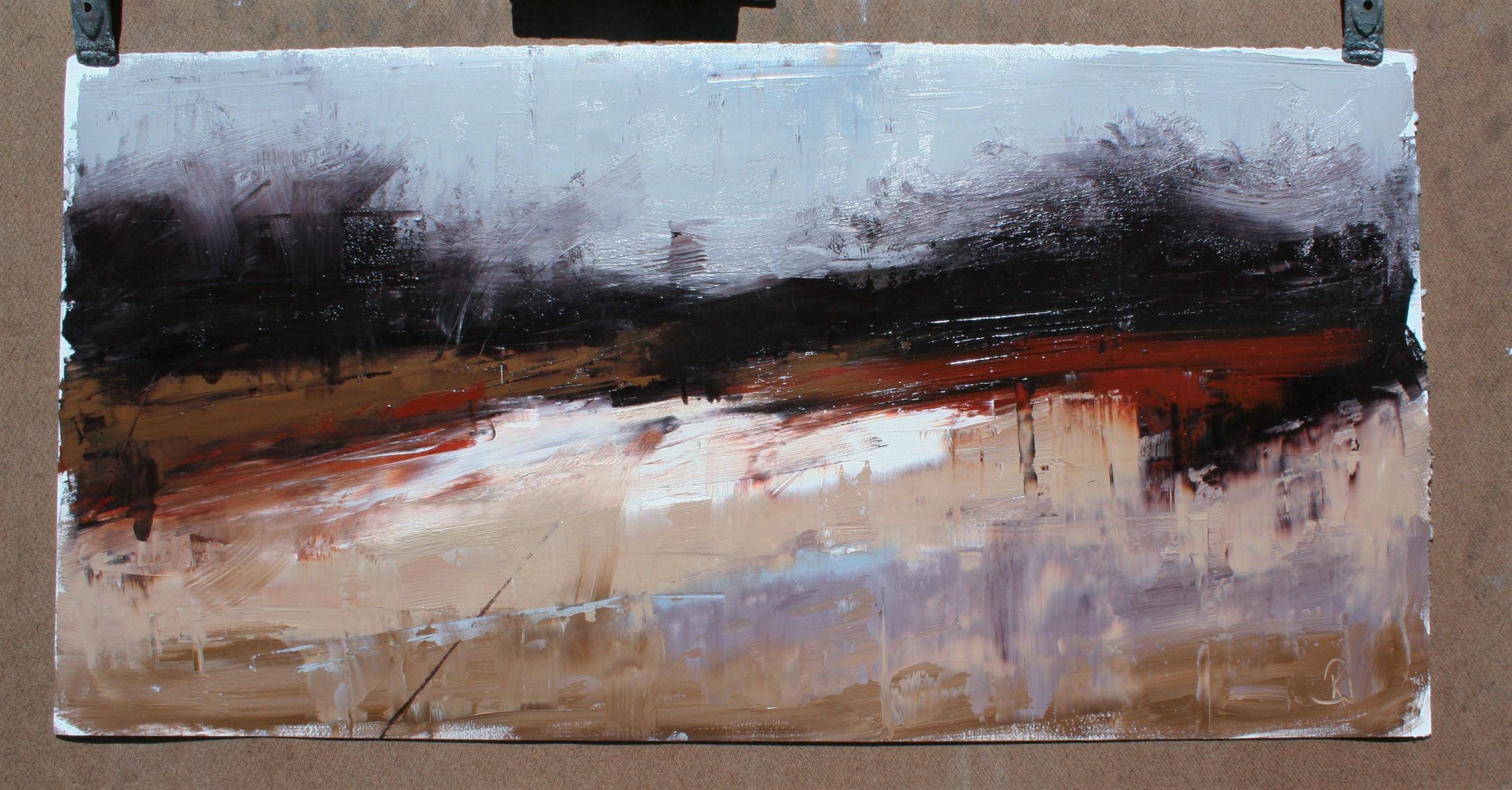 Tavolozza d'autunno, pittura ad olio astratta - Painting Astratto di Ronda Waiksnis