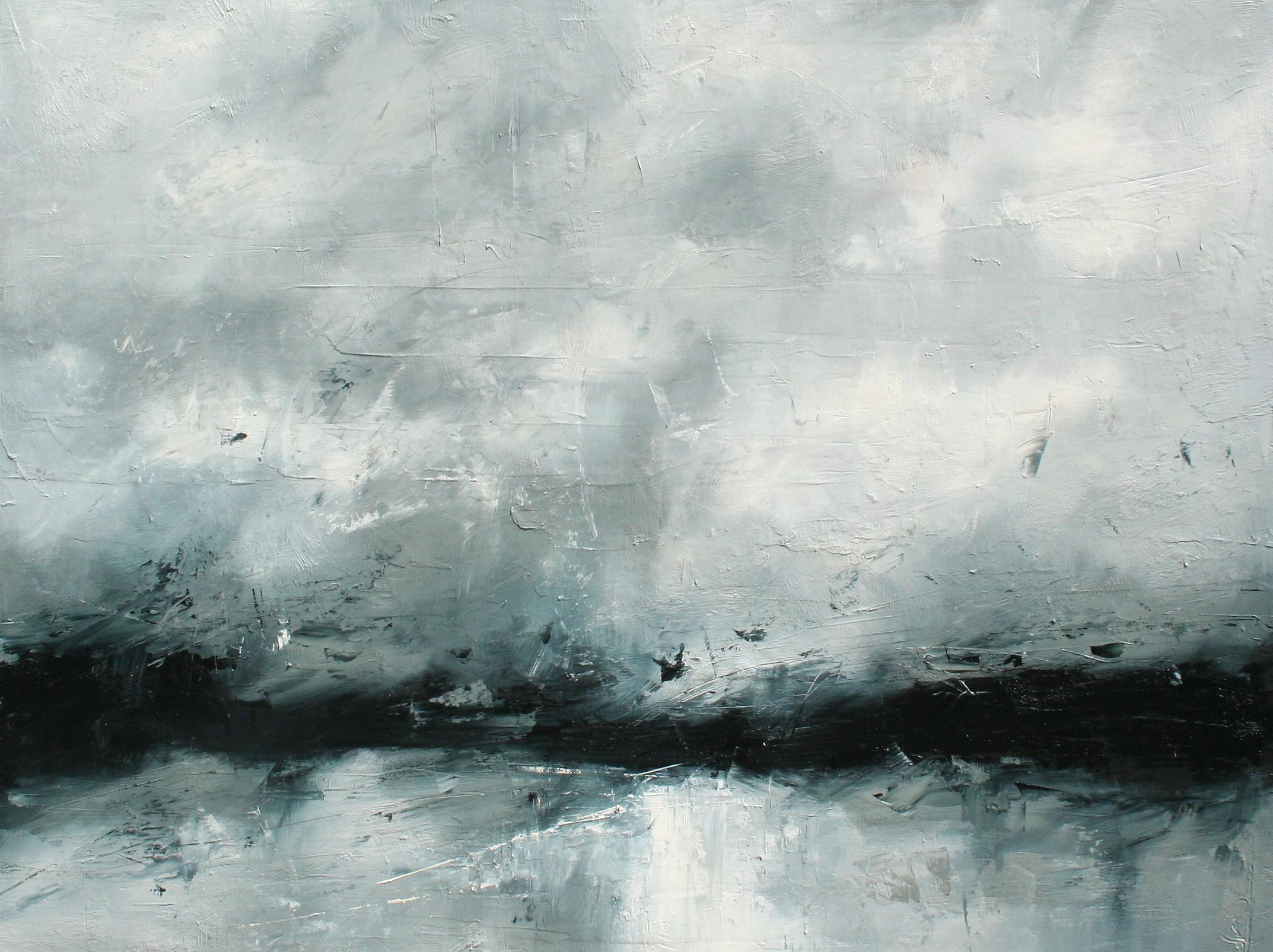 Ronda Waiksnis Abstract Painting - Beauty of a Storm, Abstract Oil Painting