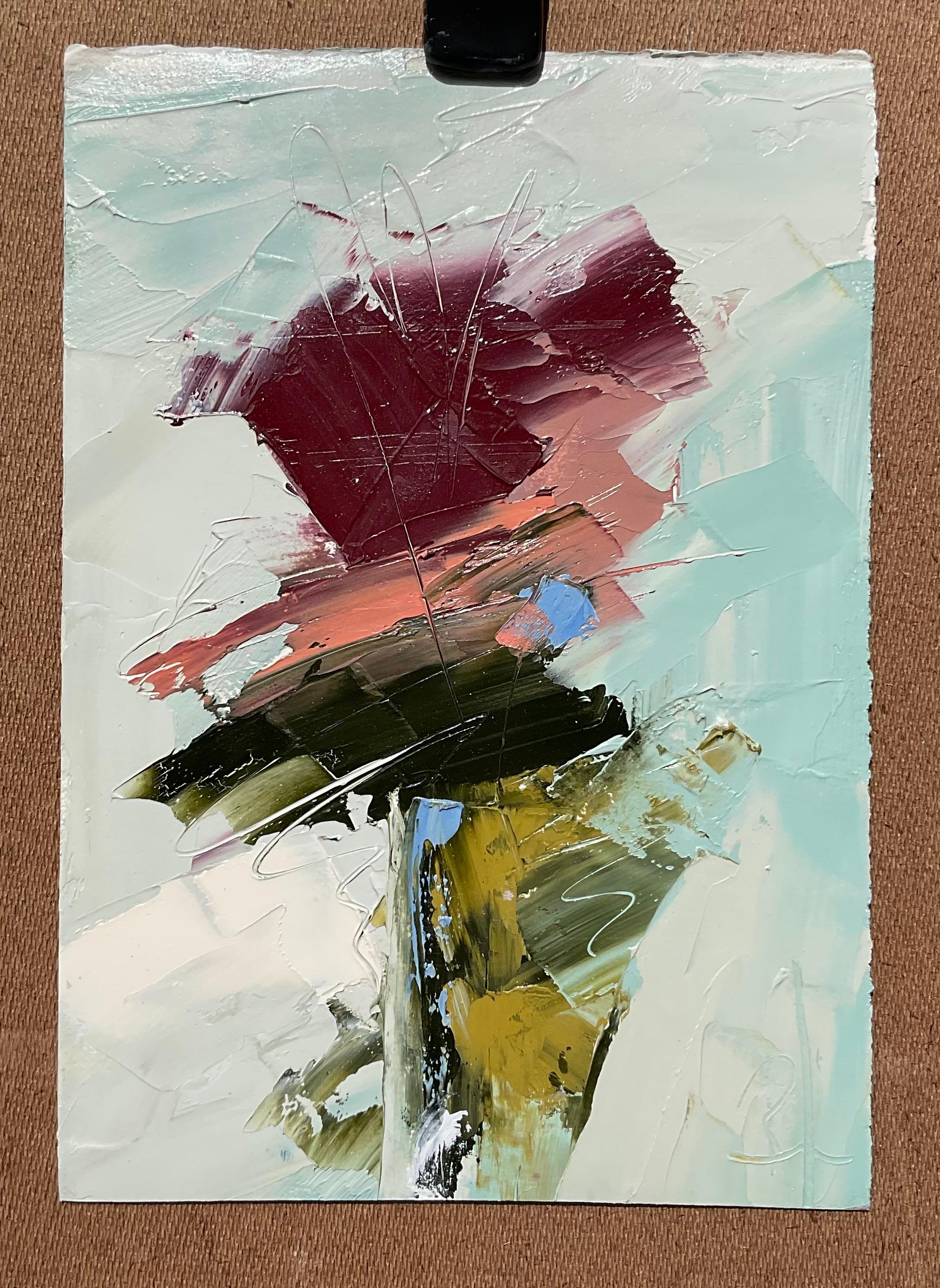 Blossoms of Abstraction, II, Abstraktes Ölgemälde (Grau), Abstract Painting, von Ronda Waiksnis