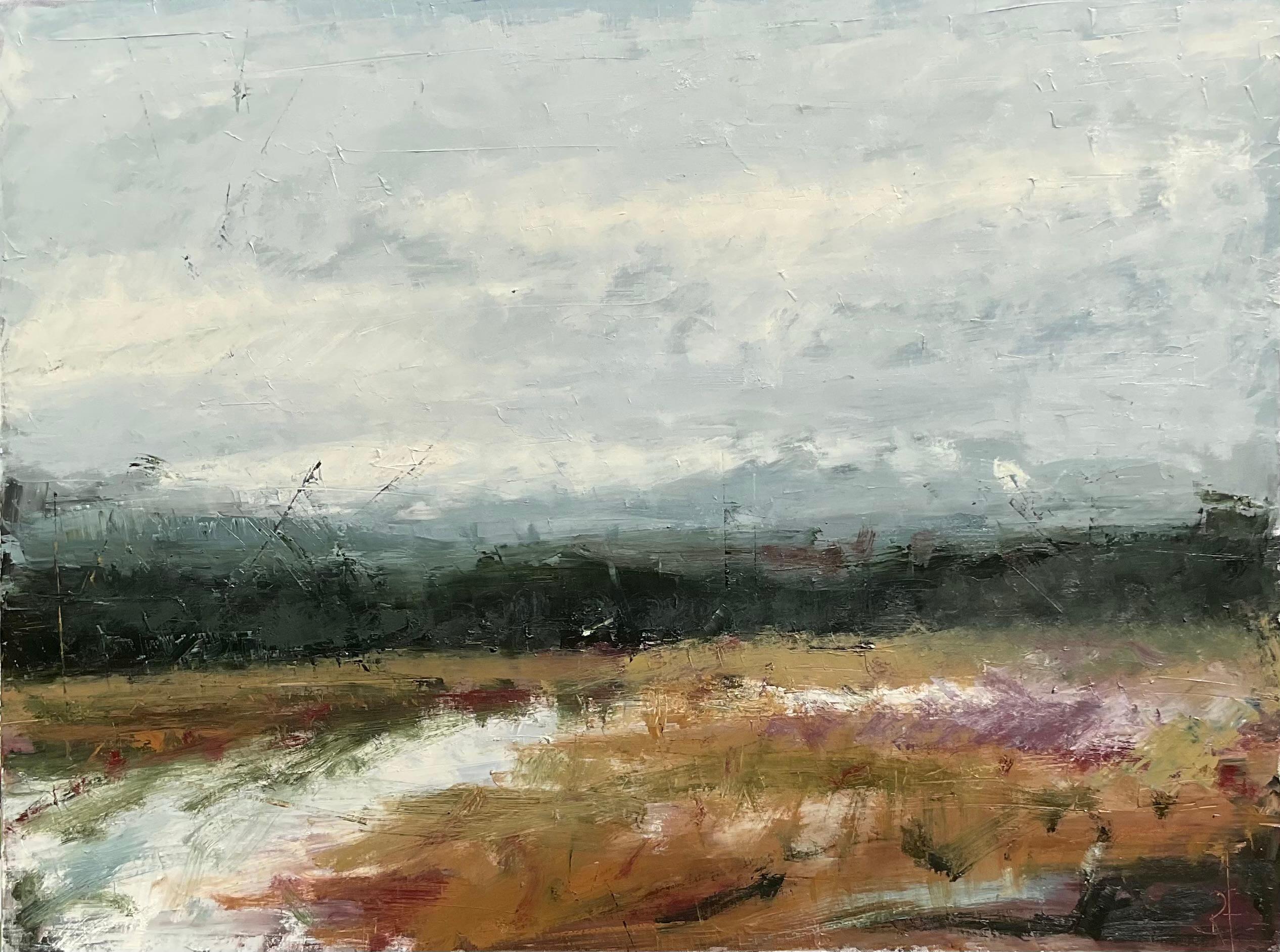 Abstract Painting di Ronda Waiksnis - Colori della campagna, pittura ad olio astratta