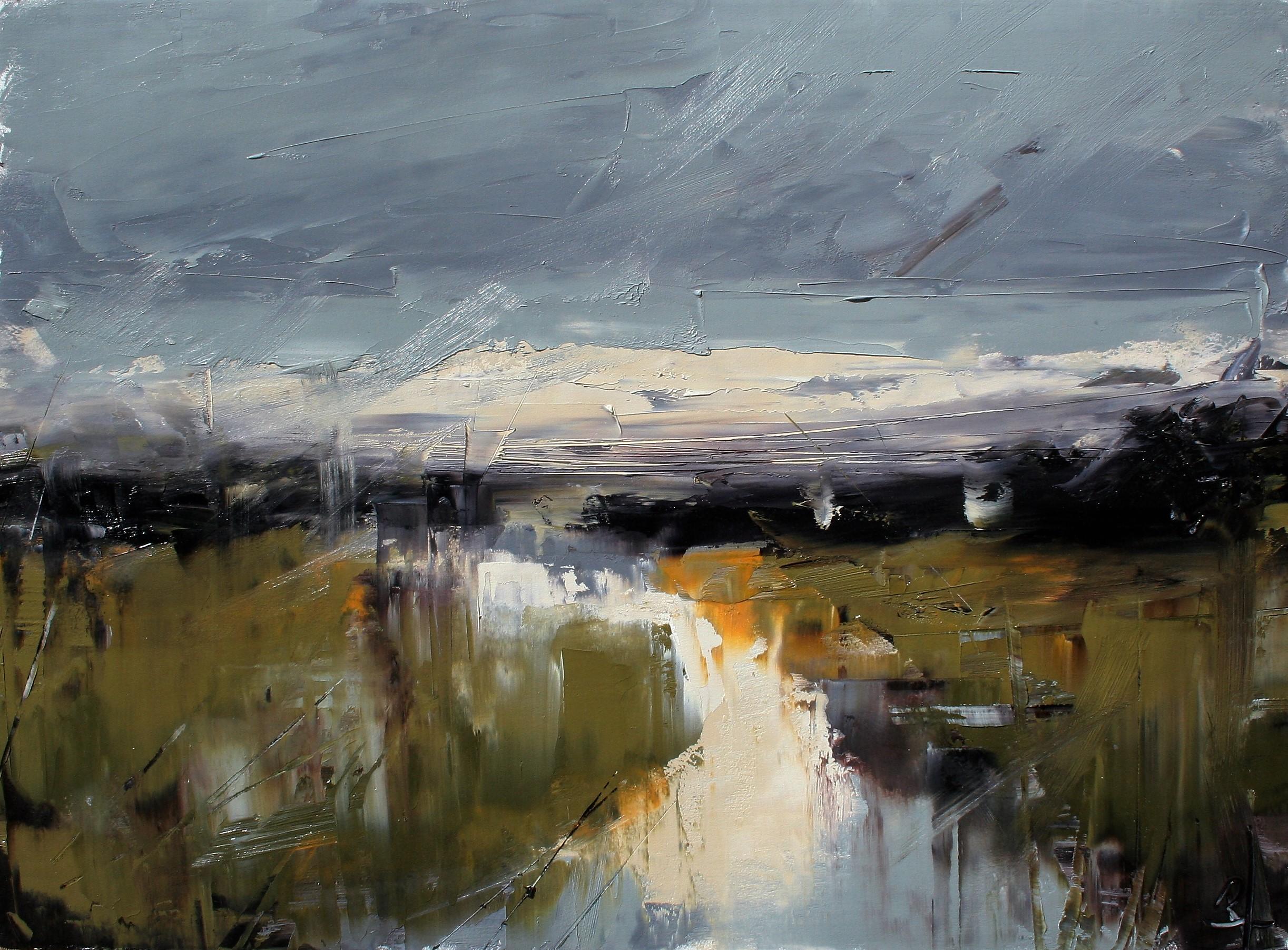 Ebenezer Stream - After Rain, Abstract Oil Painting
