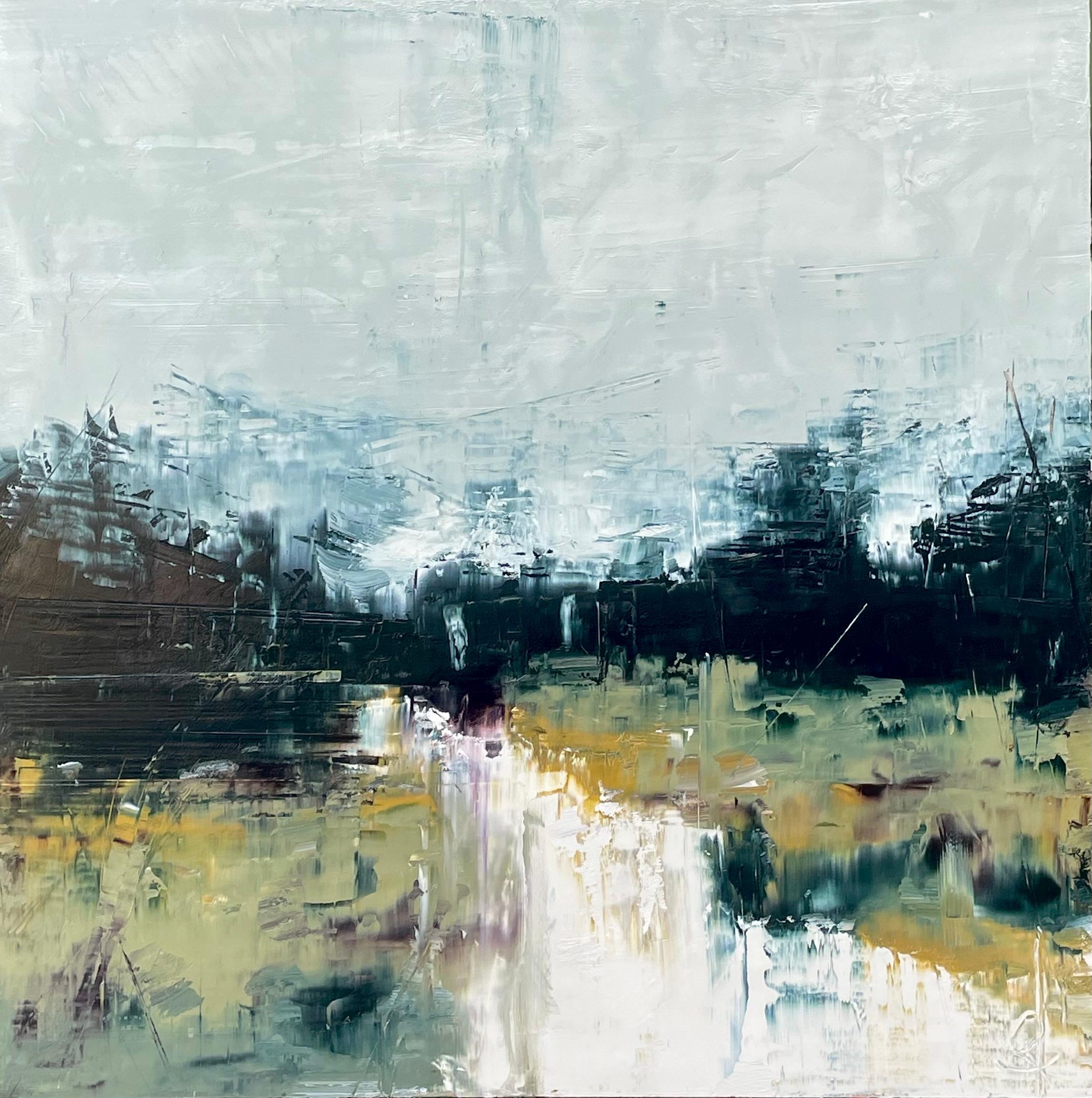 Abstract Painting Ronda Waiksnis - Le soir vient, peinture à l'huile abstraite