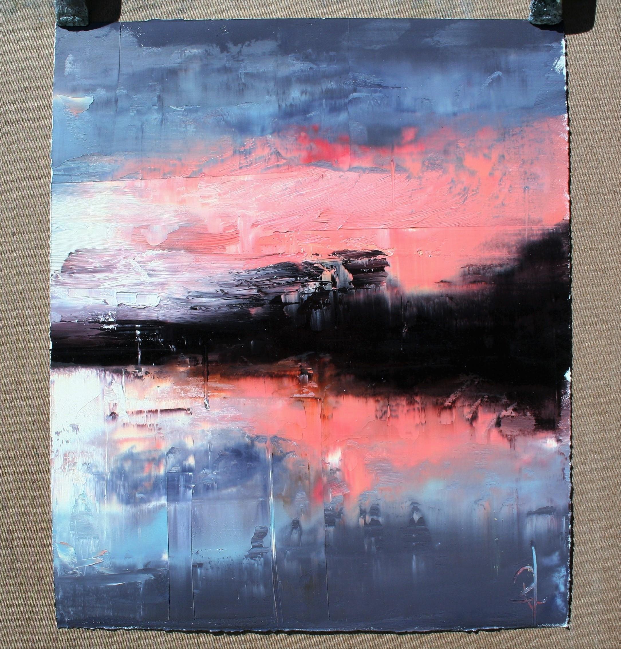 abstract lake painting