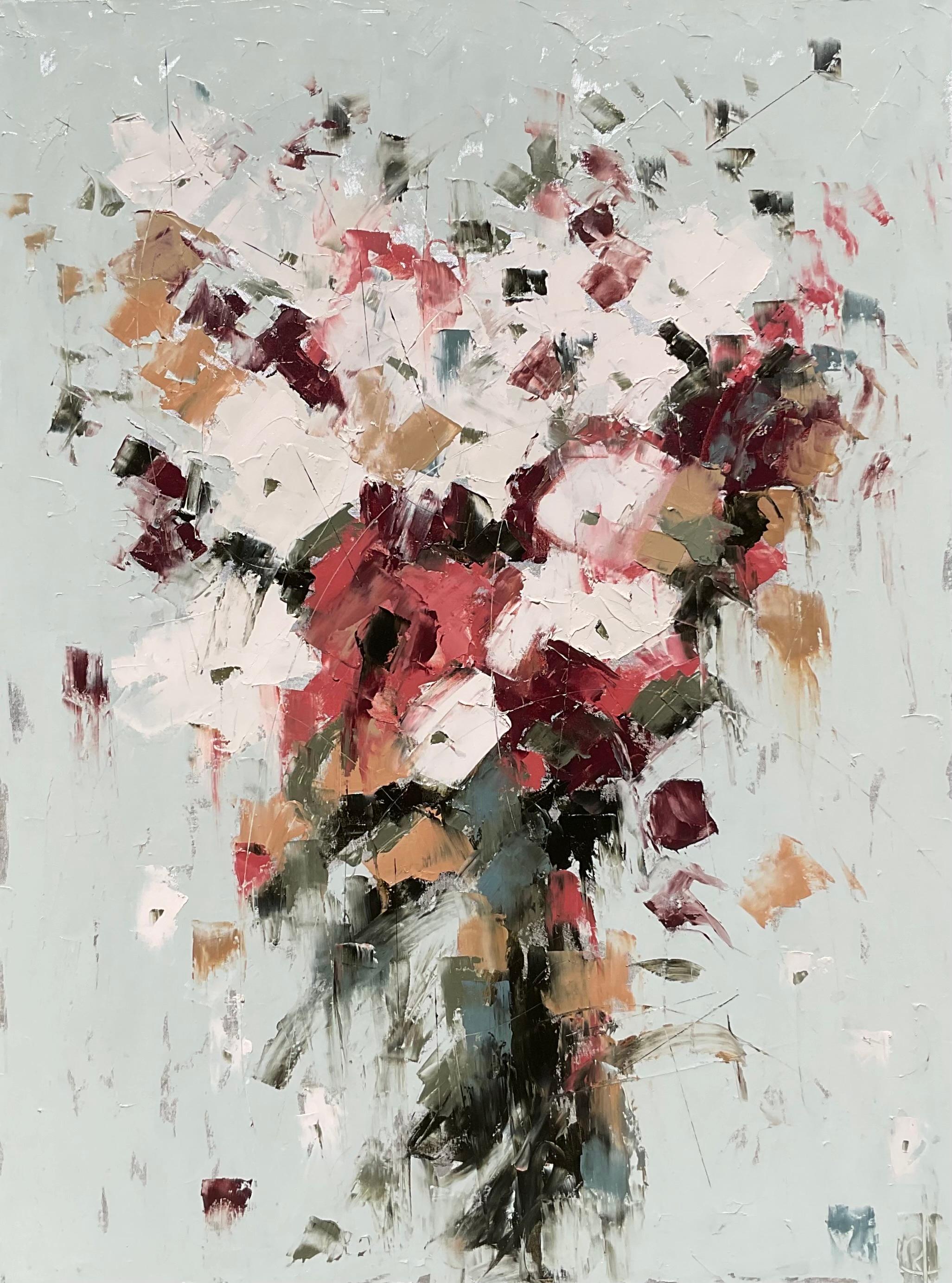 Ronda Waiksnis Still-Life Painting - Gardenera's Supply, Abstract Oil Painting