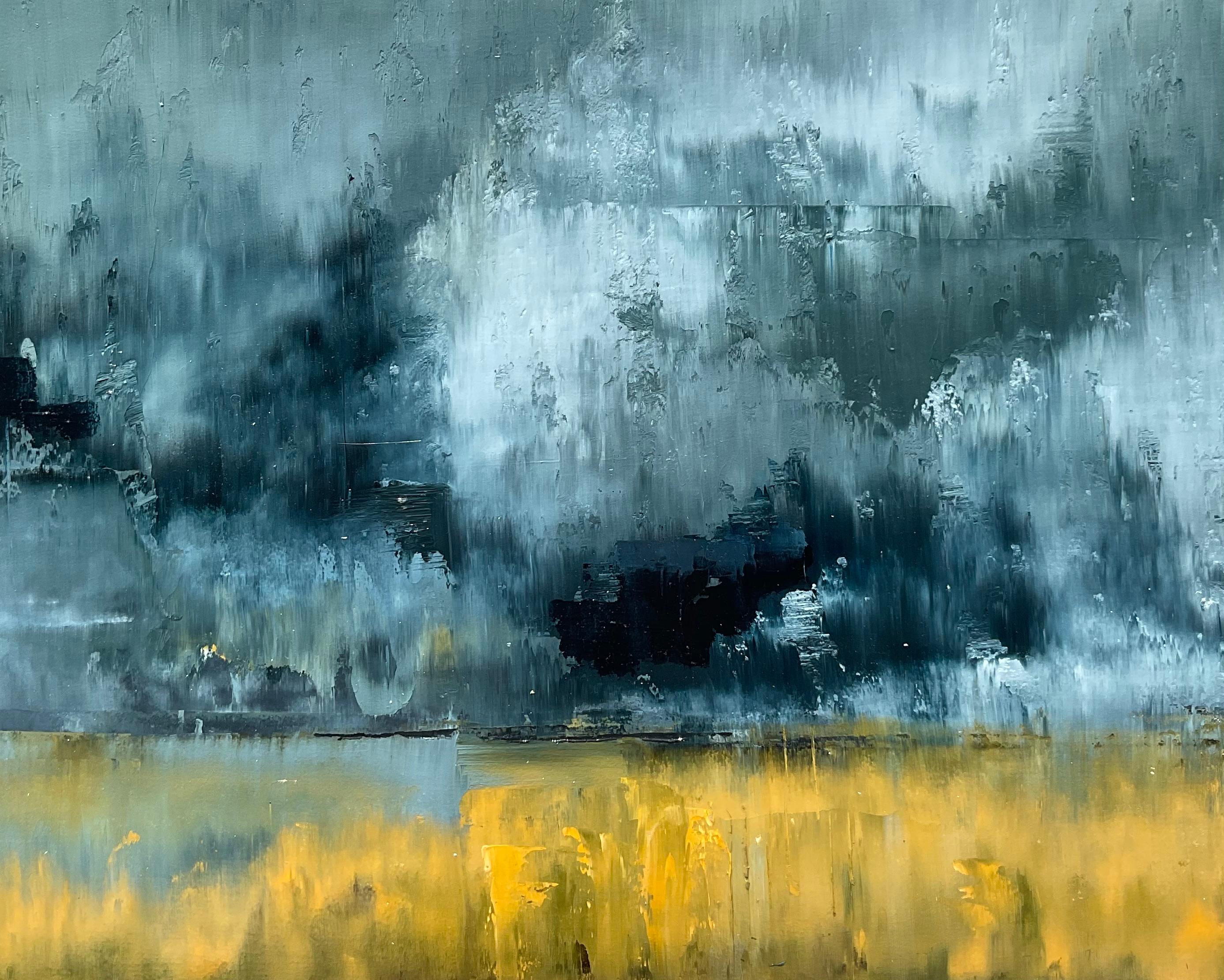La dualidad de Naturea, Pintura al óleo abstracta - Landscape Painting Gris de Ronda Waiksnis