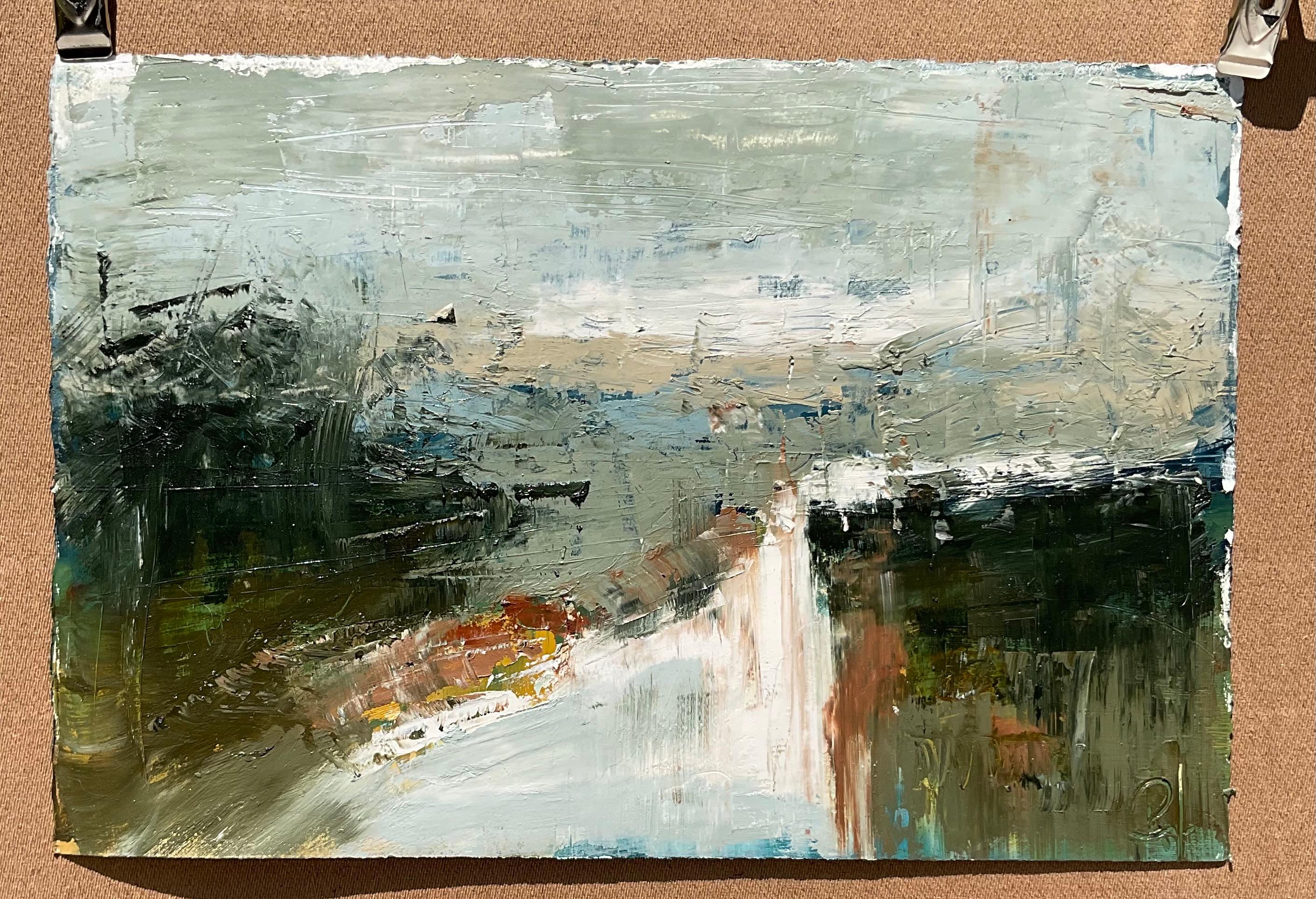 Nature's Quietude, peinture à l'huile abstraite - Painting de Ronda Waiksnis