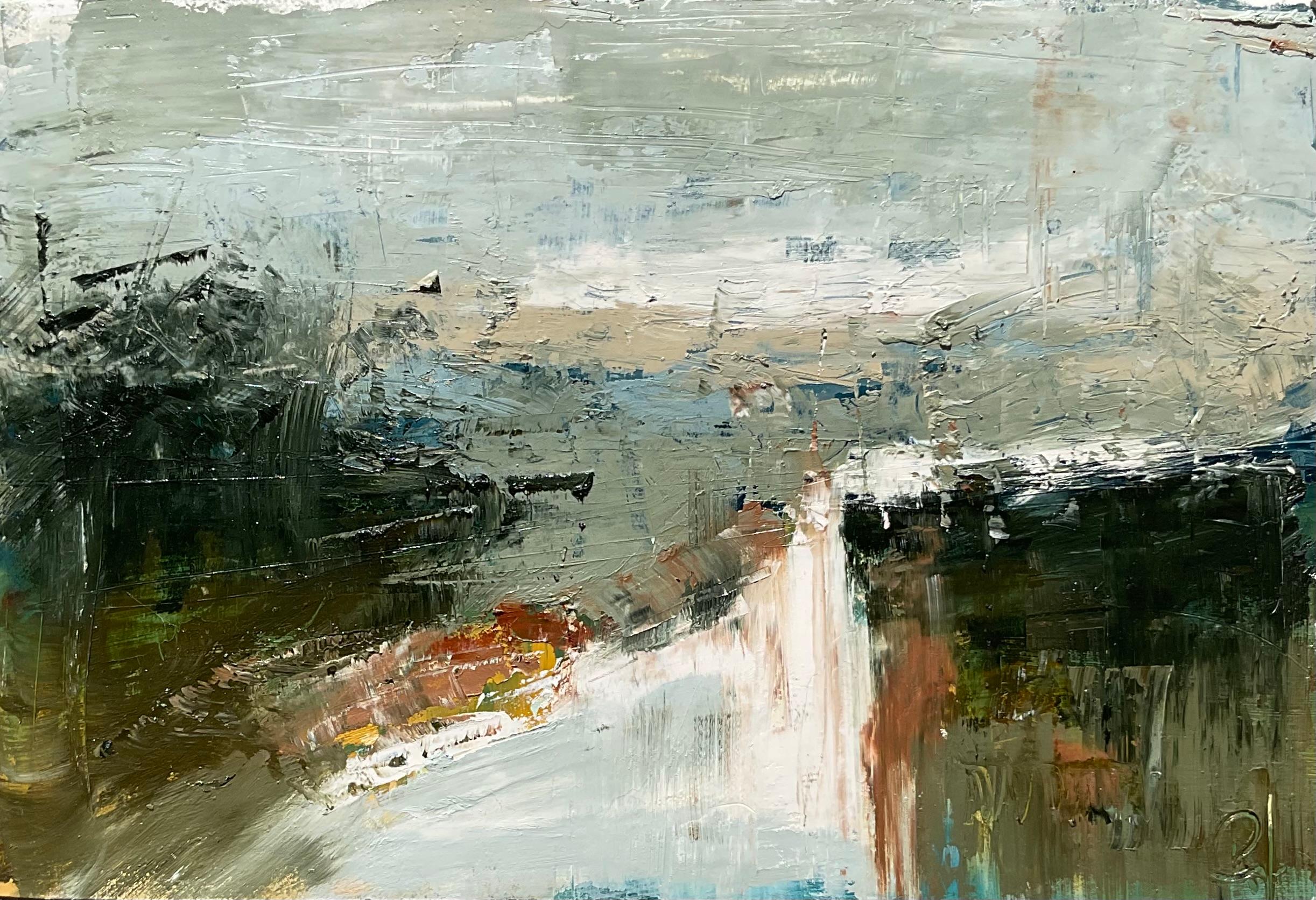 Abstract Painting Ronda Waiksnis - Nature's Quietude, peinture à l'huile abstraite