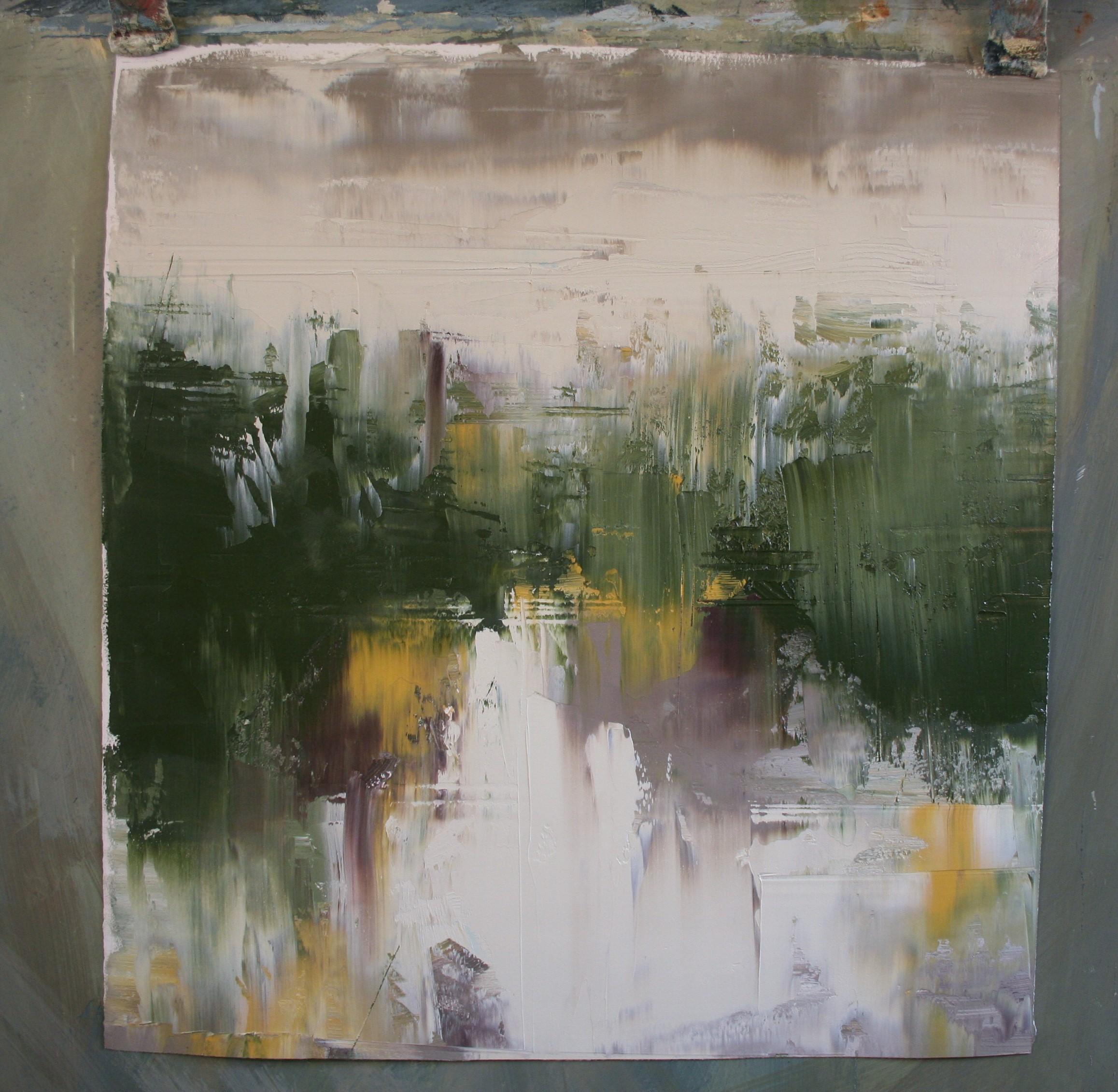 Sul ruscello di Sander, pittura a olio astratta - Painting Astratto di Ronda Waiksnis