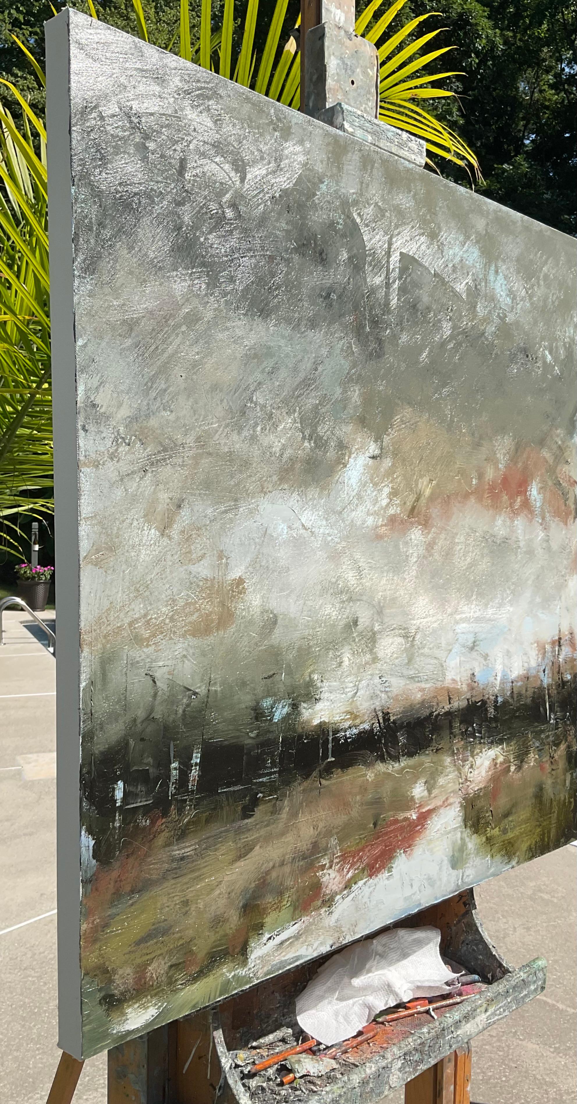 Tavolozza di nuvole, pittura ad olio astratta - Painting di Ronda Waiksnis