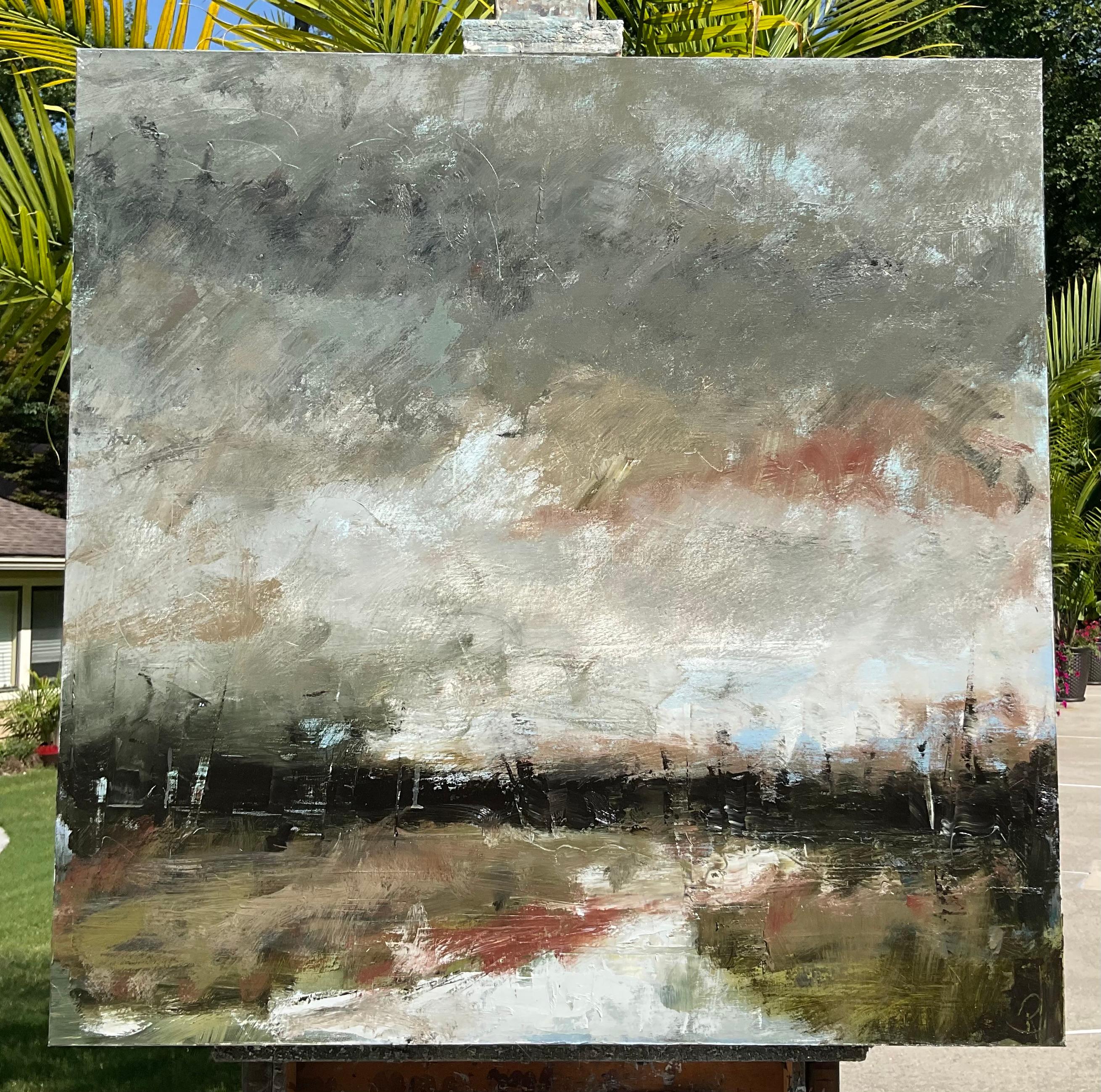 Tavolozza di nuvole, pittura ad olio astratta - Painting Astratto di Ronda Waiksnis