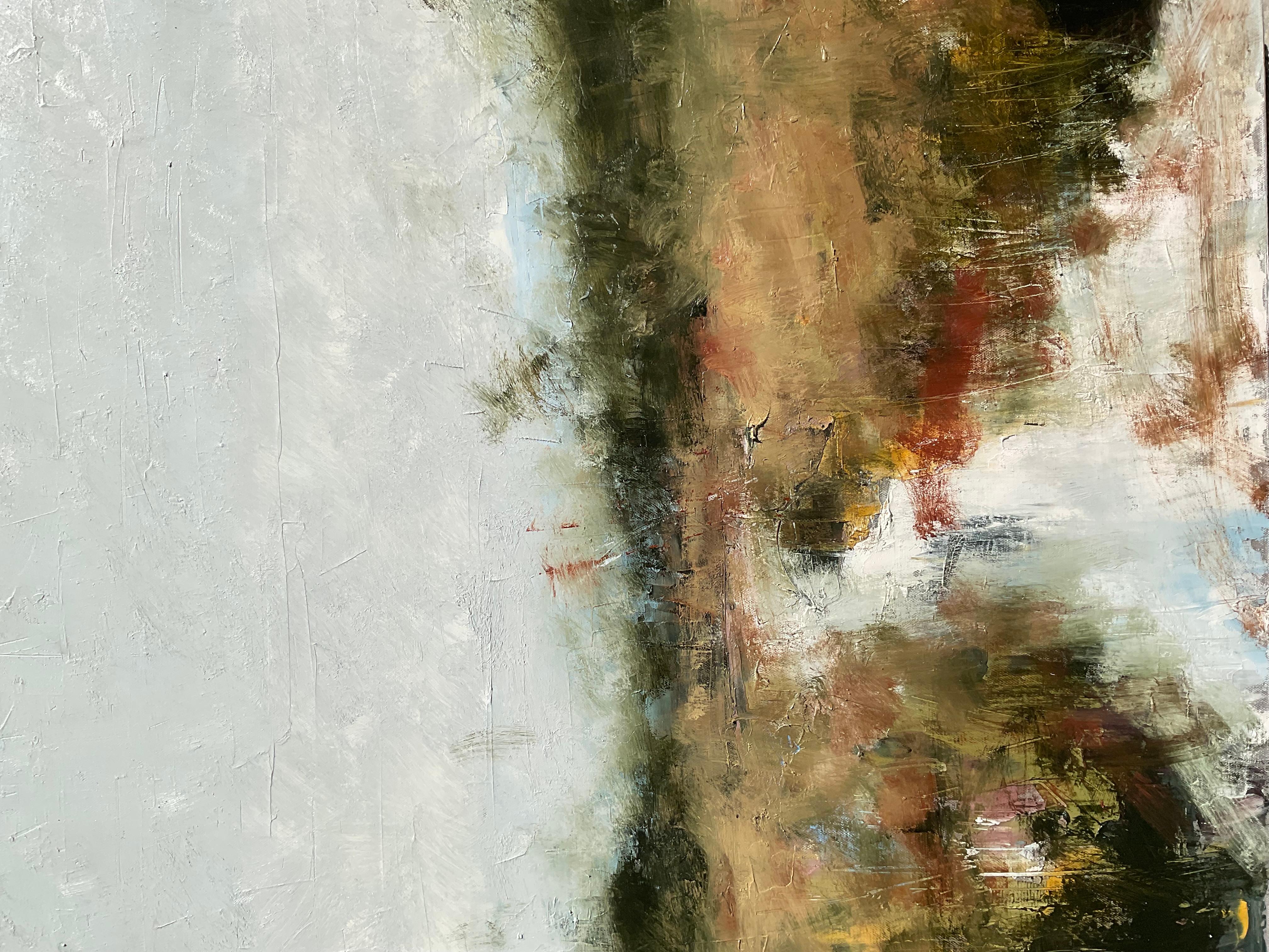 Momentos presentes, Pintura al óleo abstracta - Landscape Painting Gris de Ronda Waiksnis