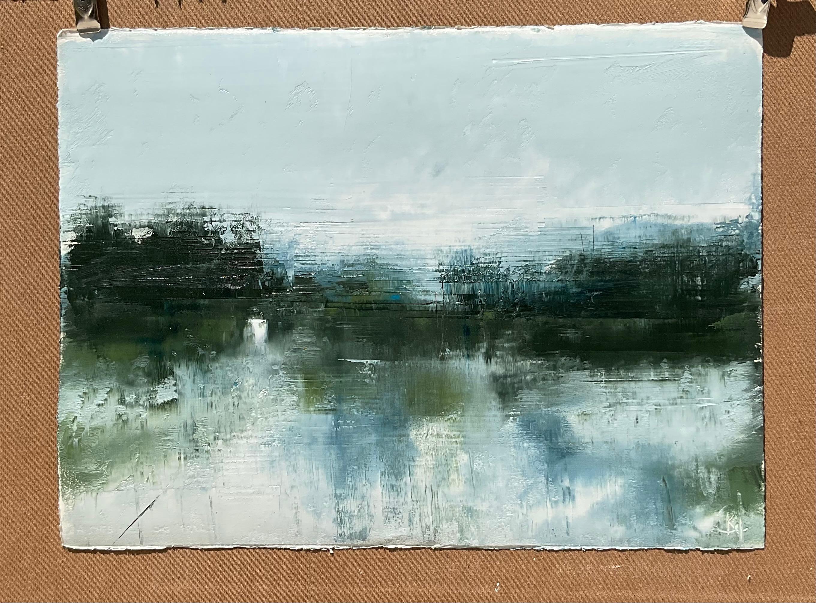 Bellezza tranquilla nella Nature, Pittura a olio astratta - Painting di Ronda Waiksnis