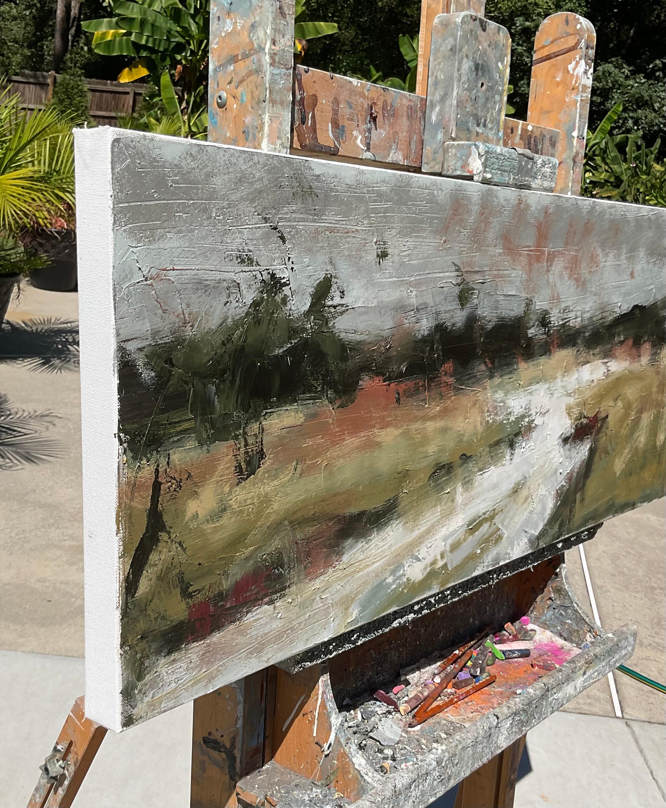 Magia del fiume, pittura ad olio astratta - Painting di Ronda Waiksnis