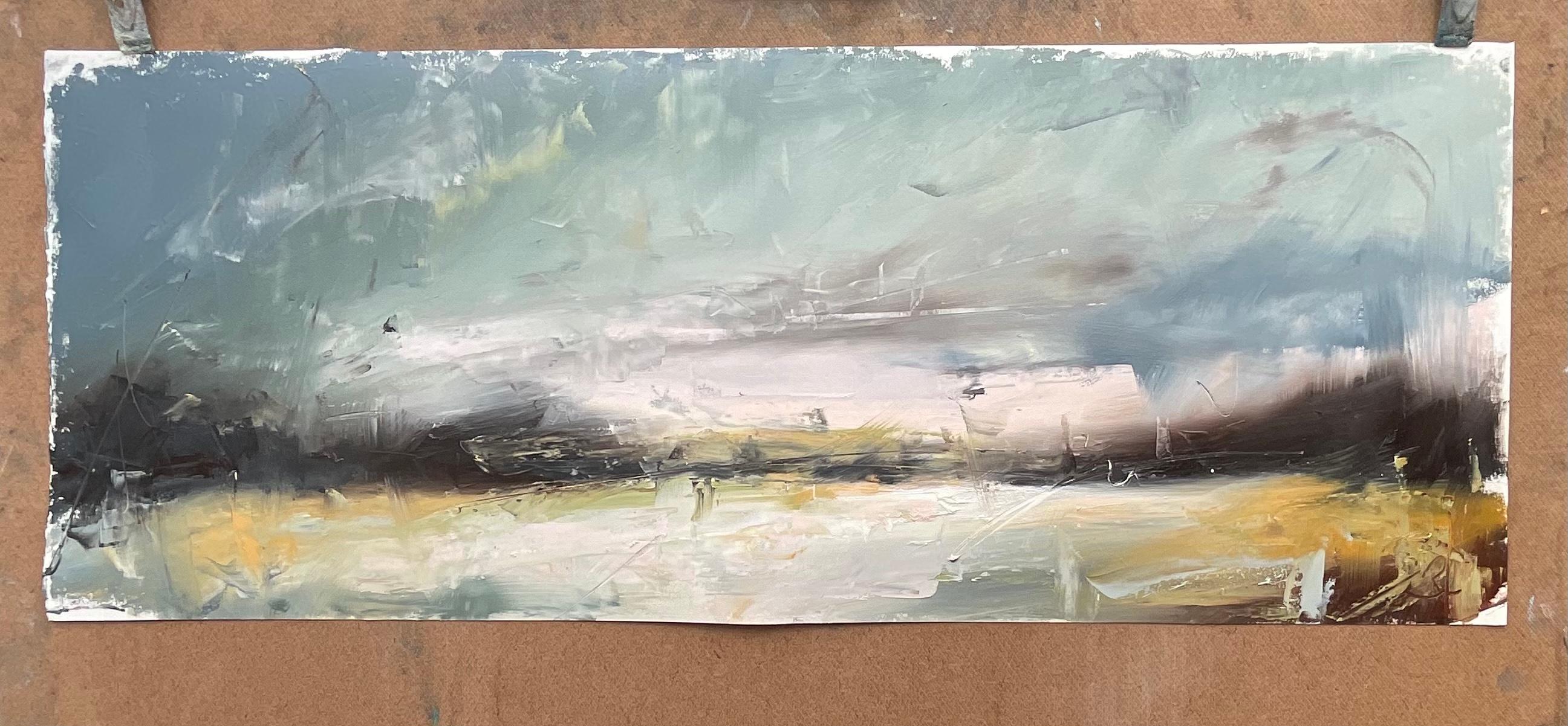Peinture à l'huile abstraite - ciel en verre de mer - Painting de Ronda Waiksnis