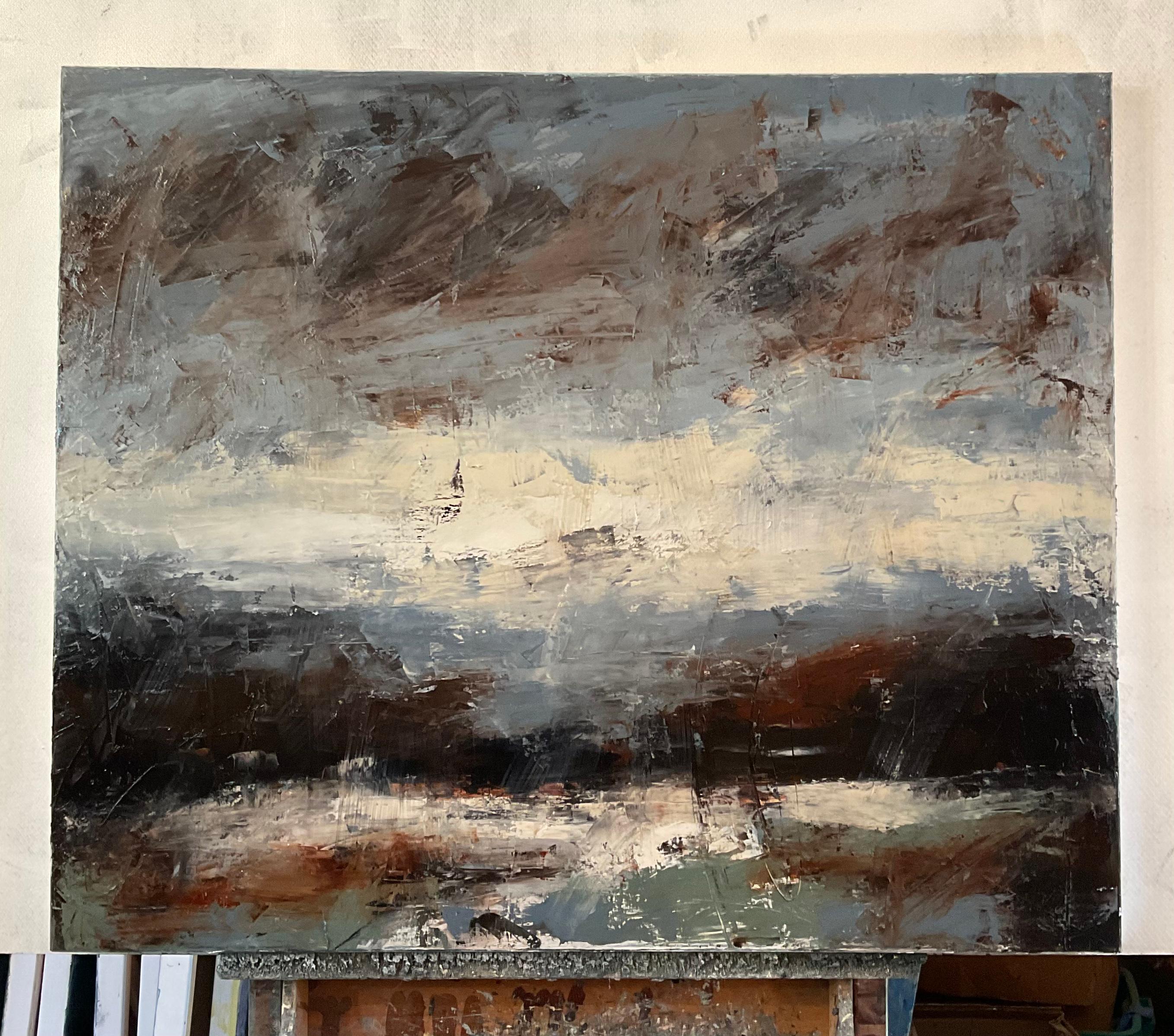 La séduction d'une tempête, peinture à l'huile abstraite - Abstrait Painting par Ronda Waiksnis