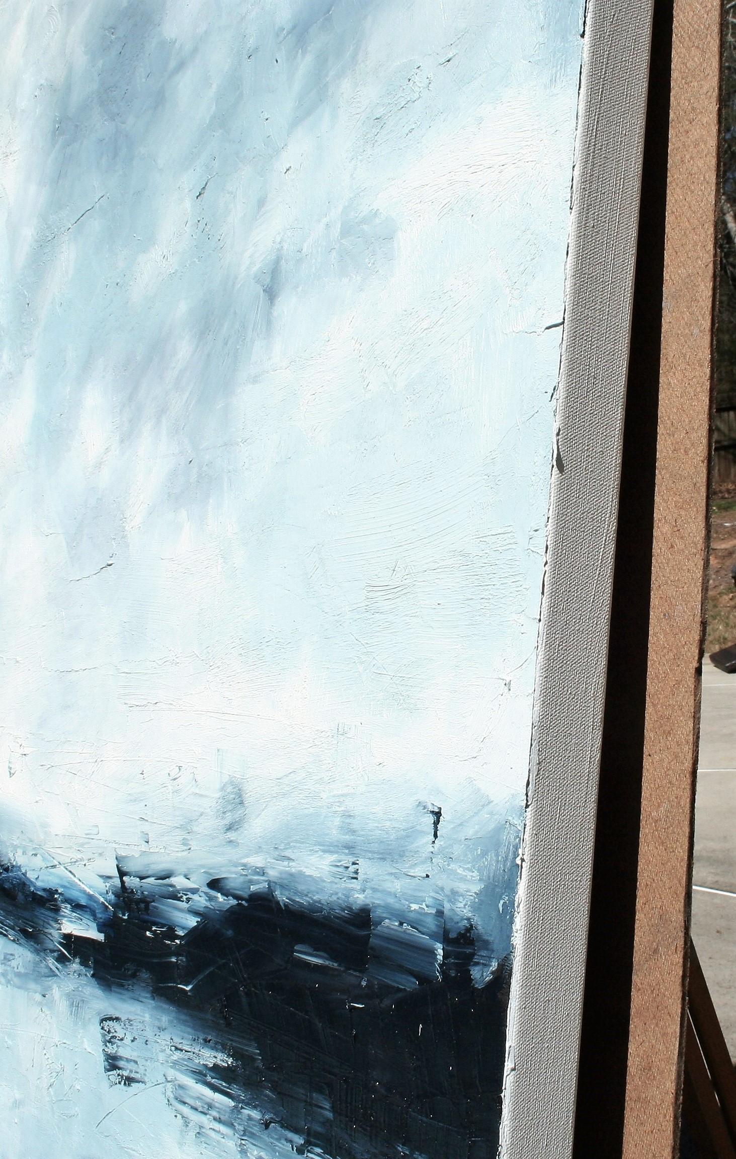 Shades of Blue and Sunshine (Abat-jour de bleu et de soleil), peinture à l'huile abstraite - Painting de Ronda Waiksnis