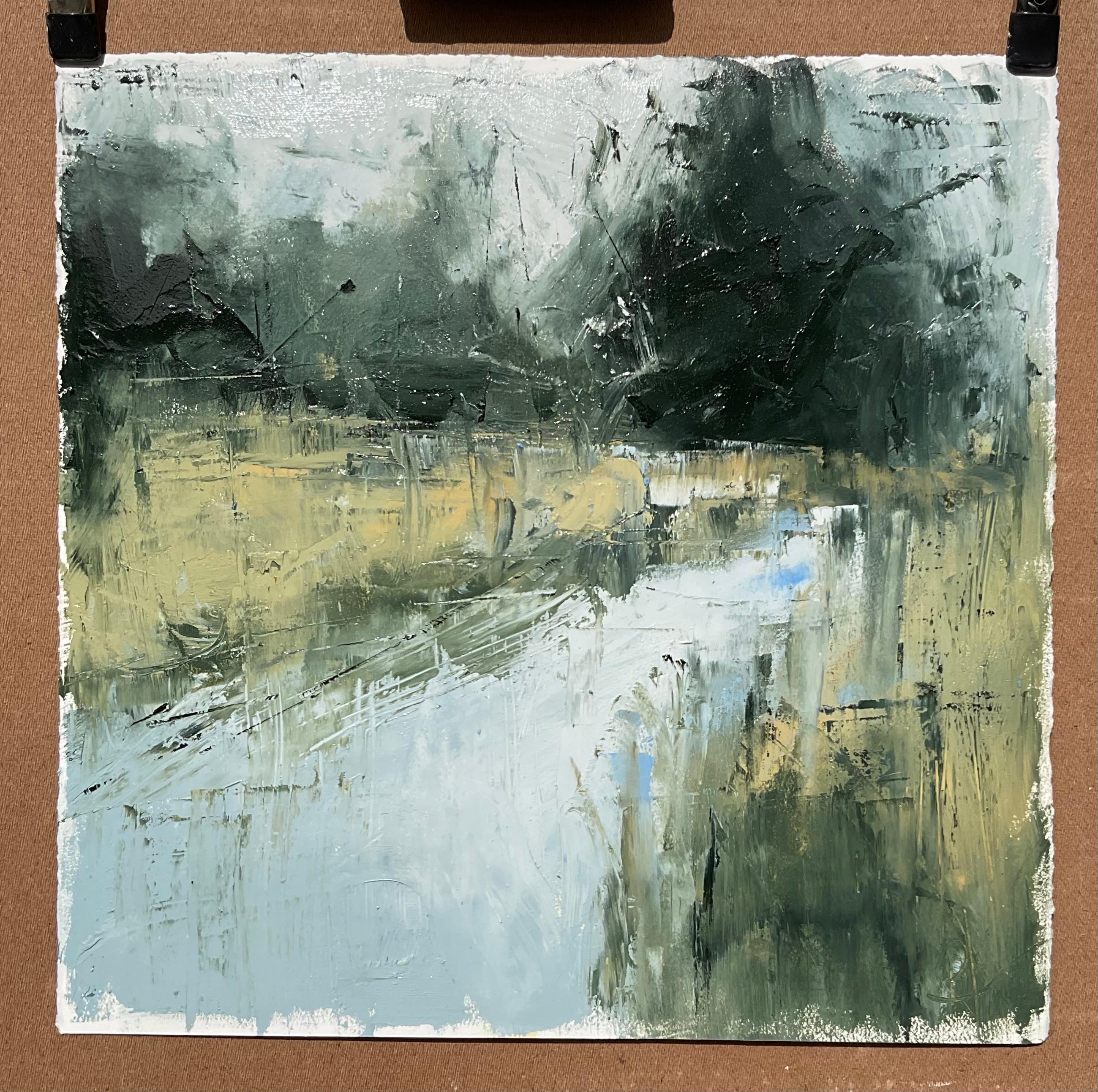 Peinture à l'huile abstraite Silent Morning - Painting de Ronda Waiksnis