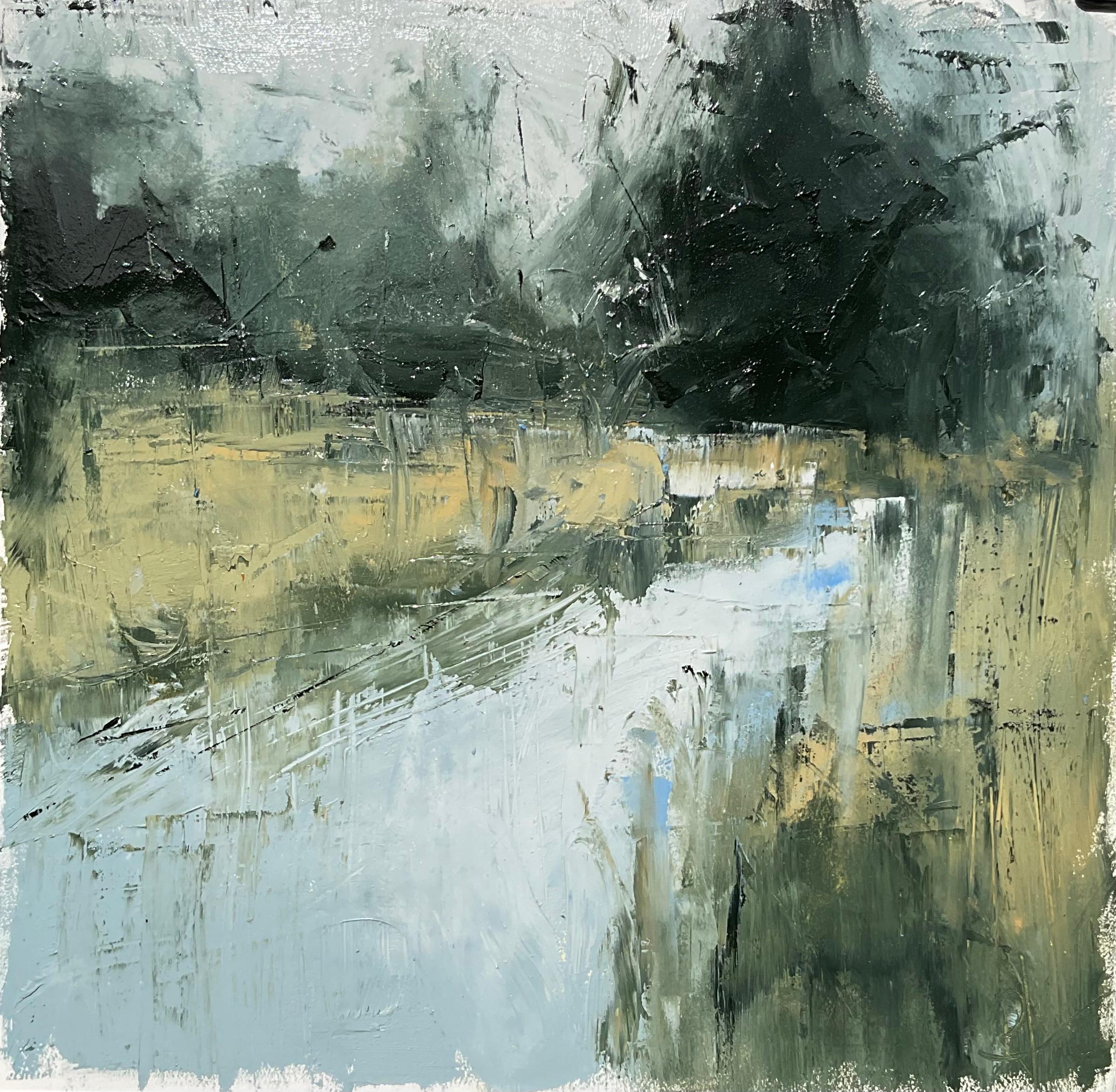 Abstract Painting Ronda Waiksnis - Peinture à l'huile abstraite Silent Morning