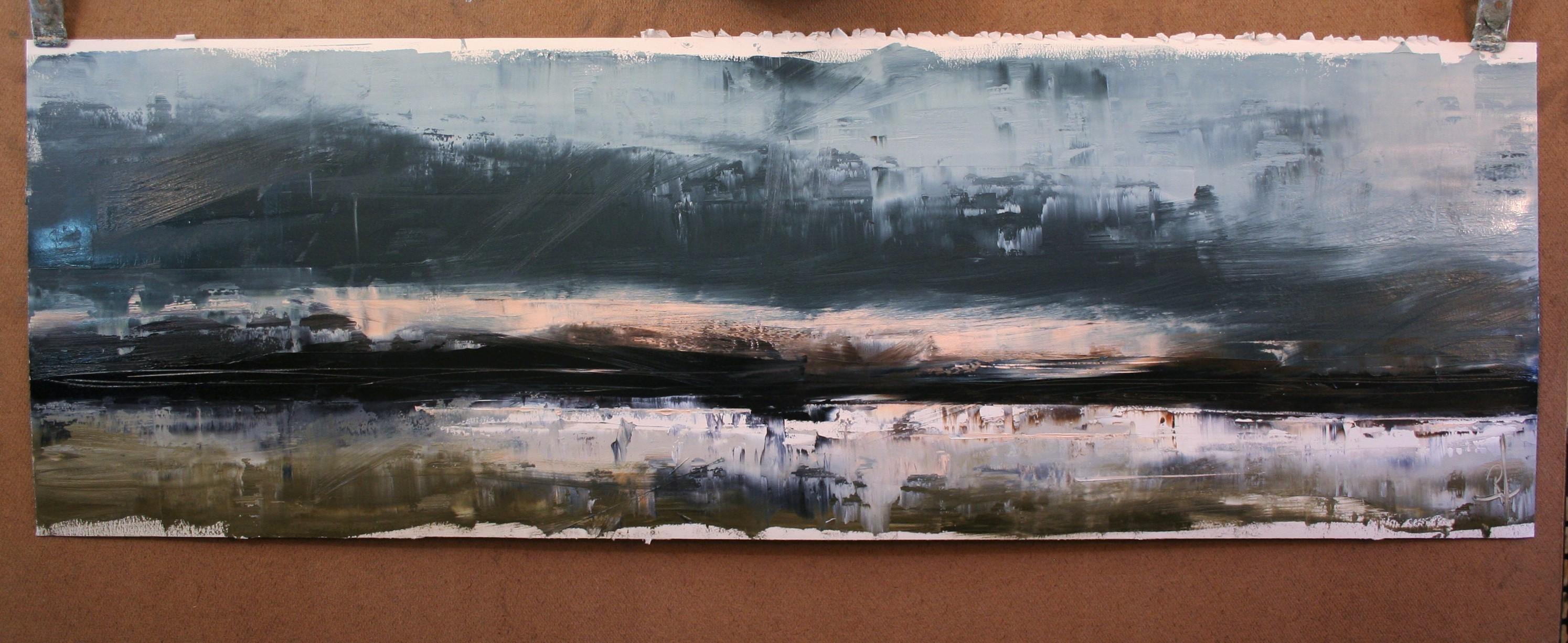 Sottotoni in natura, Pittura ad olio astratta - Painting Astratto di Ronda Waiksnis
