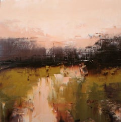 Warm Tones on Flatcreek, Abstract Oil Painting