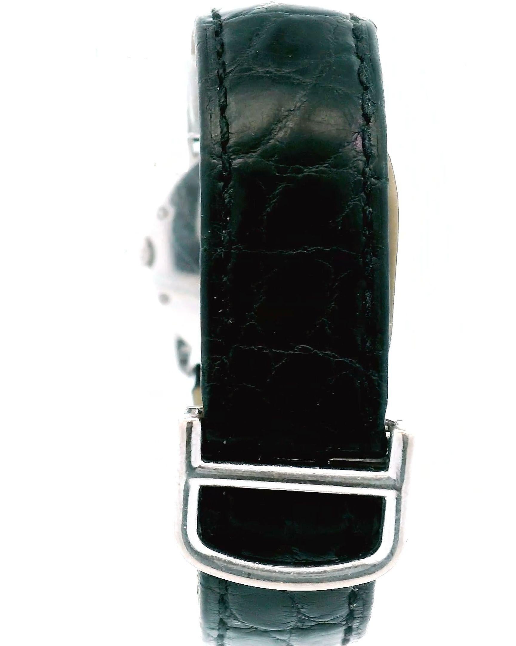 Ronde Louis Cartier 18K White Gold & Diamond Bezel W/ Service Papers dated 2023 For Sale 2
