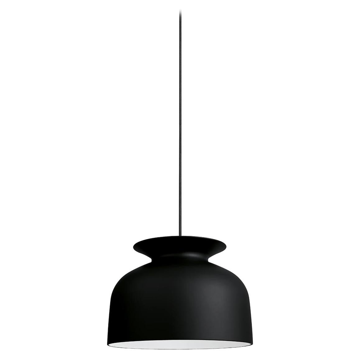 Ronde Pendelleuchte, groß, schwarz