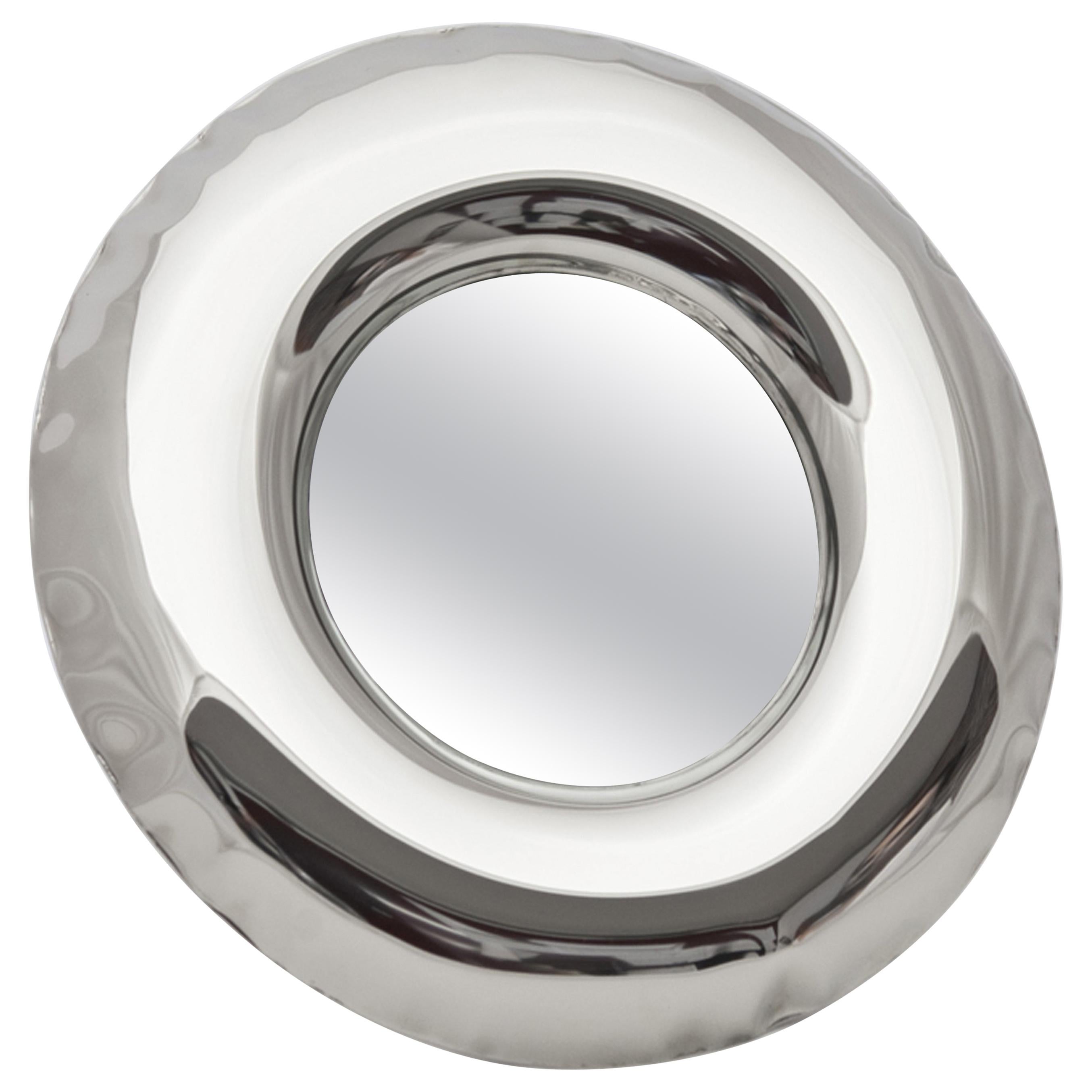 Rondel 36 Polished Stainless Steel Wall Mirror by Zieta