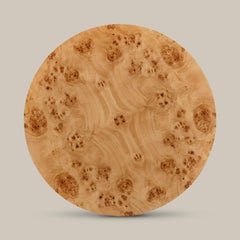 "Rondel" Blonde Burl Wood Veneer Cocktail Table by Christiane Lemieux