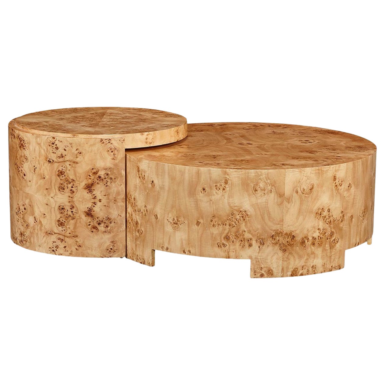 "Rondel" Burl Wood Veneer Cocktail Table by Christiane Lemieux