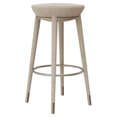 Rondi II Bar Chair by Nolita Harbour in Velvet and Brass.