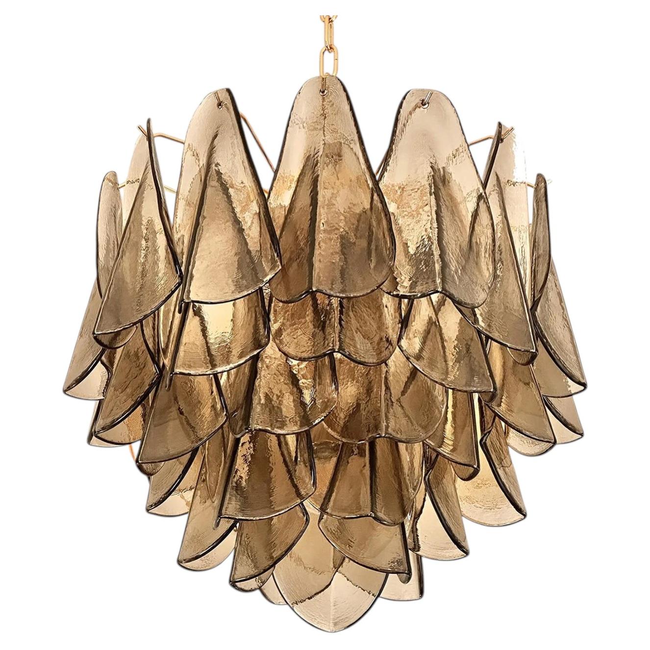 Lustre Rondini en verre de Murano fumé
