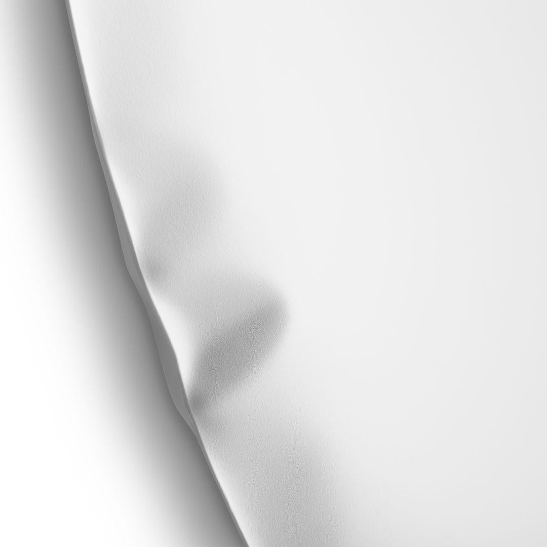 Polish Rondo 150 Carbon Steel White Matt Color Wall Mirror by Zieta For Sale