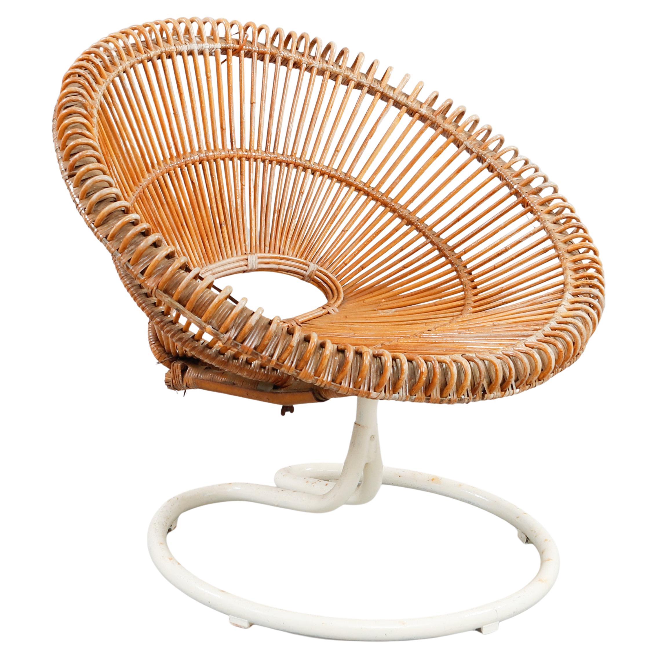 Fauteuil "Rondo" en rotin Göte Möbler Nässjö AB Suède Années 1960 en vente