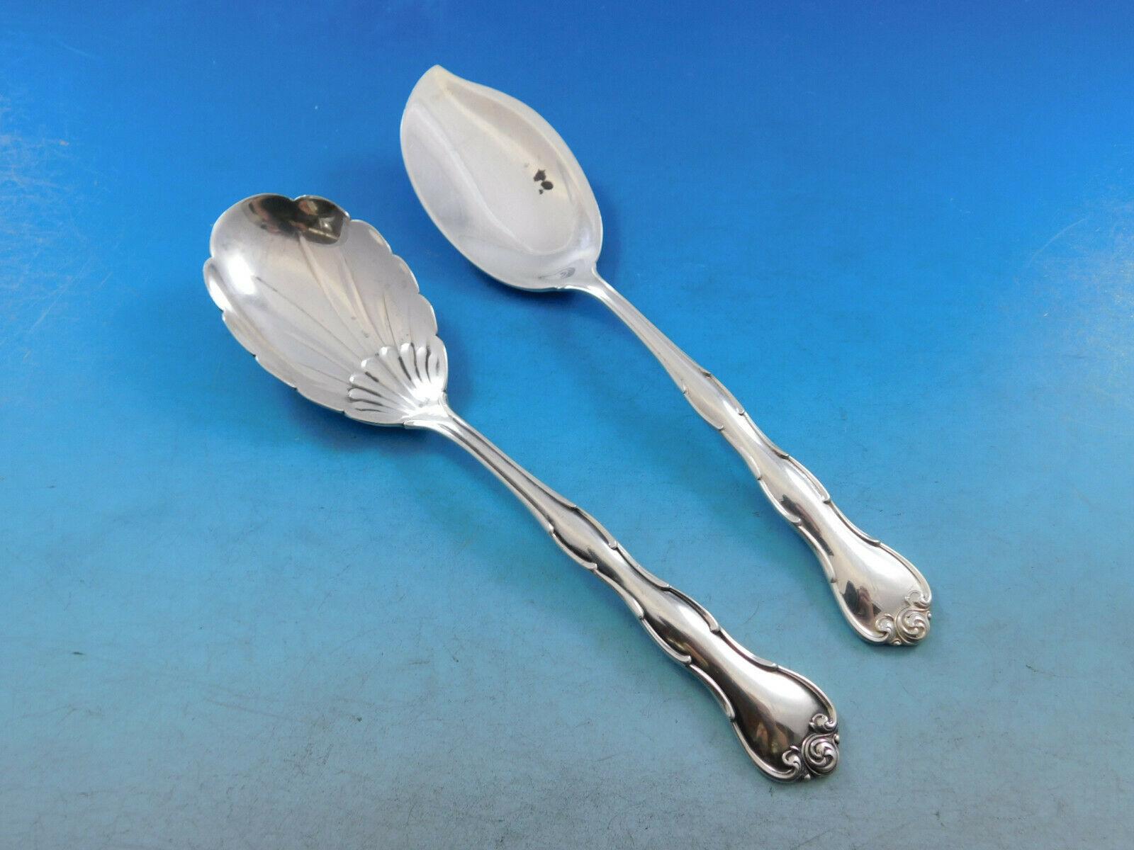 Mid-20th Century Rondo by Gorham Sterling Silver Flatware Set For 12 Service 59 Pieces For Sale