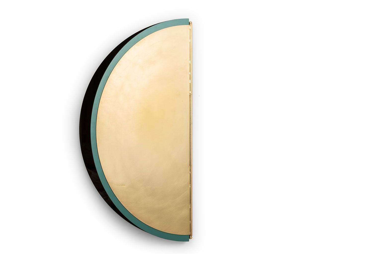 Plated Rondo Mirror by Bernhardt-Vella for Mingardo For Sale