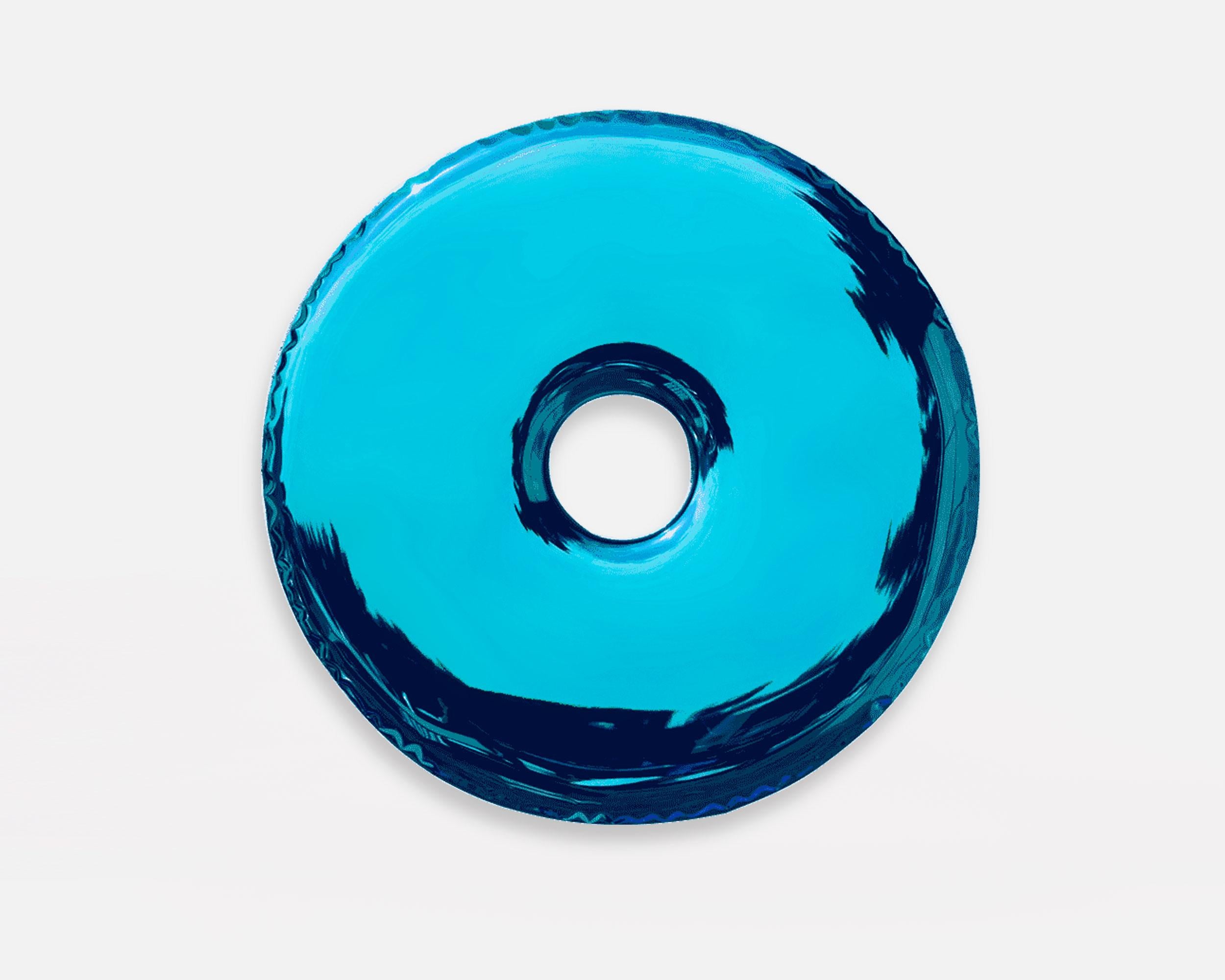Organico moderno Specchio Rondo 95 'Deep Space Blue' in acciaio inossidabile di Zieta in vendita