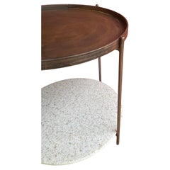 Rondo Table by Vamp – Bespoke Aged Steel & Solid Surface Design