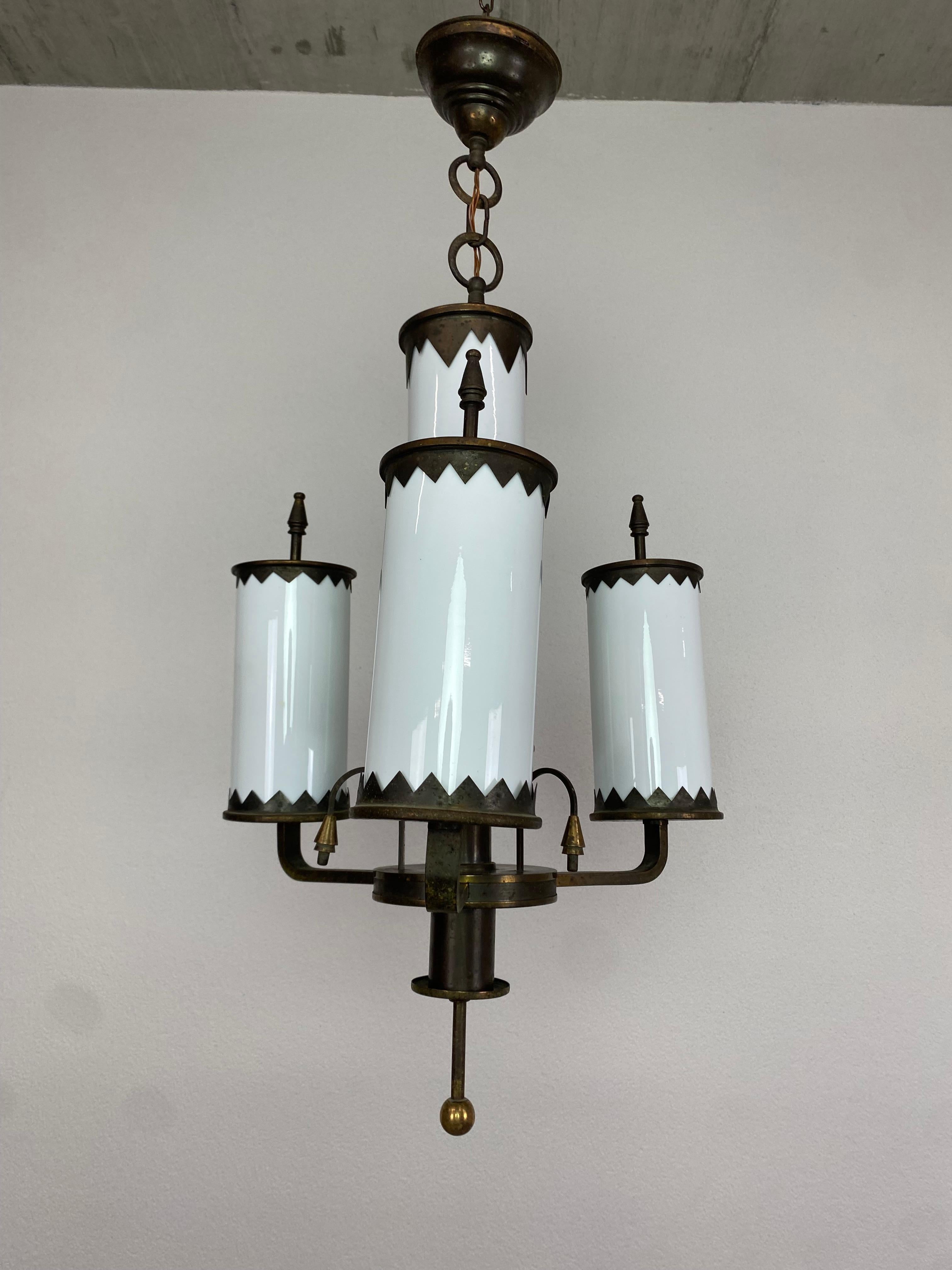 Art Deco Rondocubist Hanging Lamp For Sale