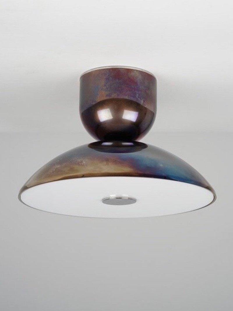Rone Contemporary LED Pendant in Blackened Bronze and Nickel, Handmade in Sweden For Sale 5