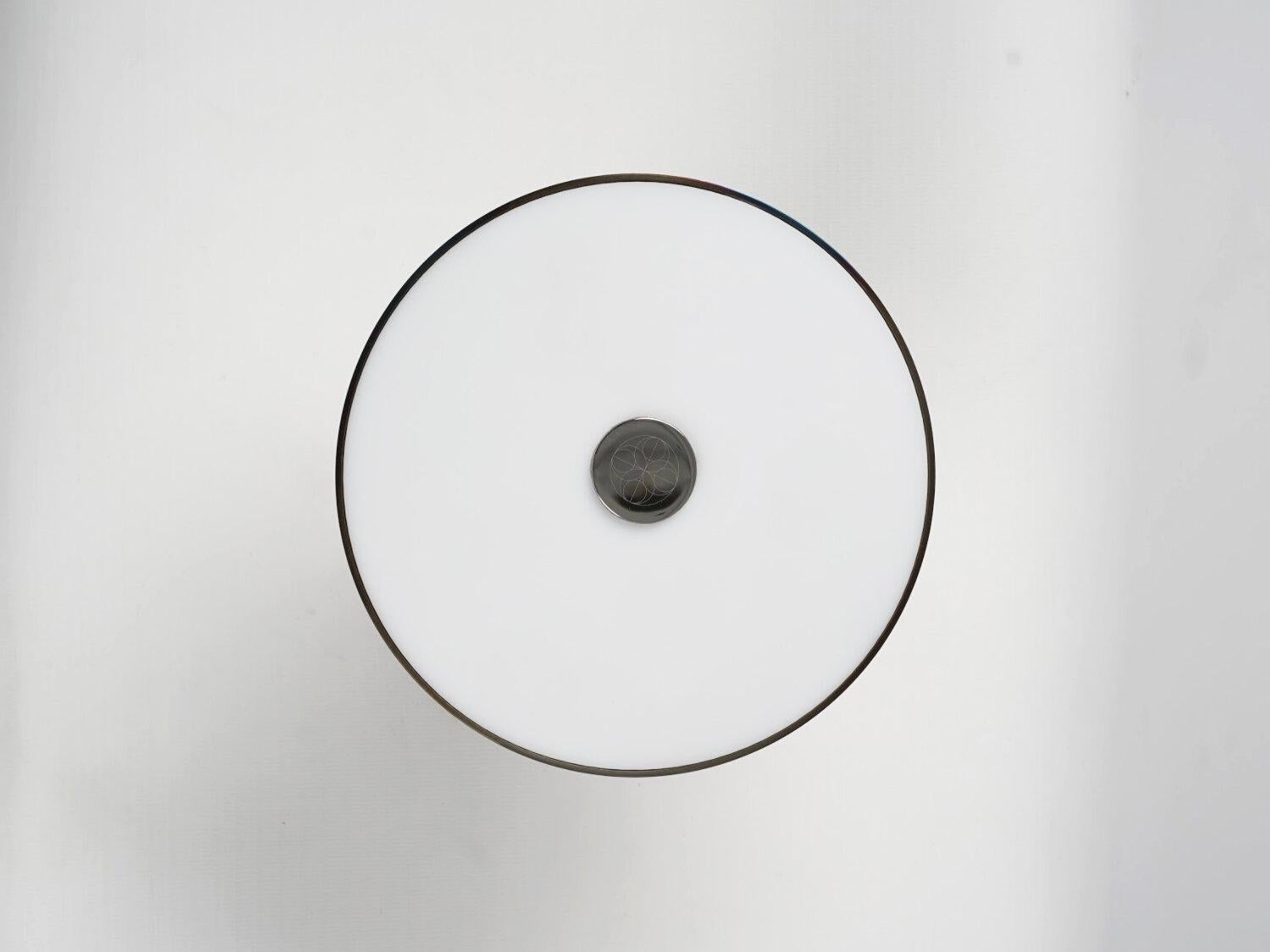 Brass Rone Contemporary LED Pendant in Blackened Bronze and Nickel, Handmade in Sweden For Sale