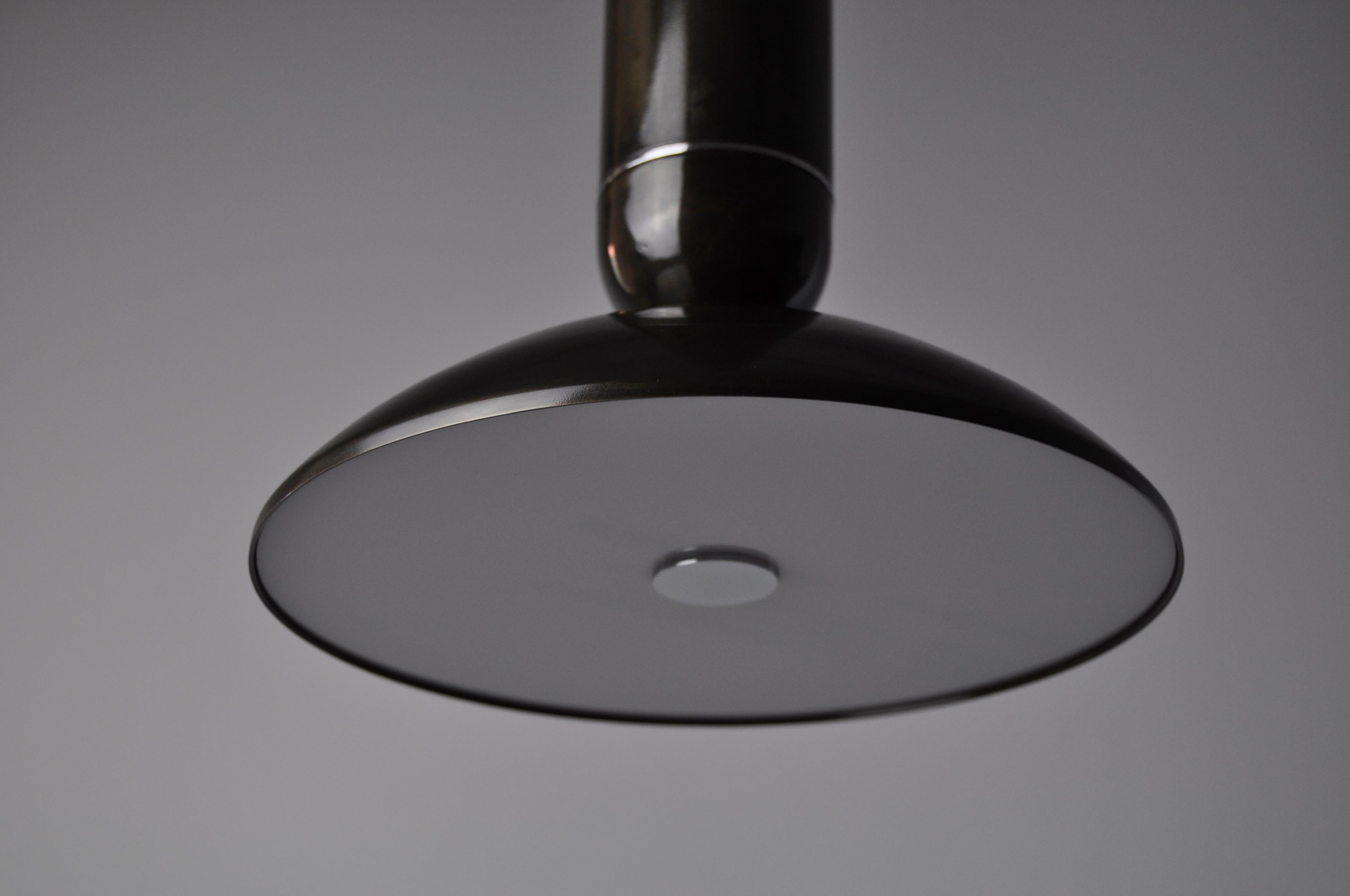 Rone Contemporary LED Pendant in Blackened Bronze and Nickel, Handmade in Sweden For Sale 1