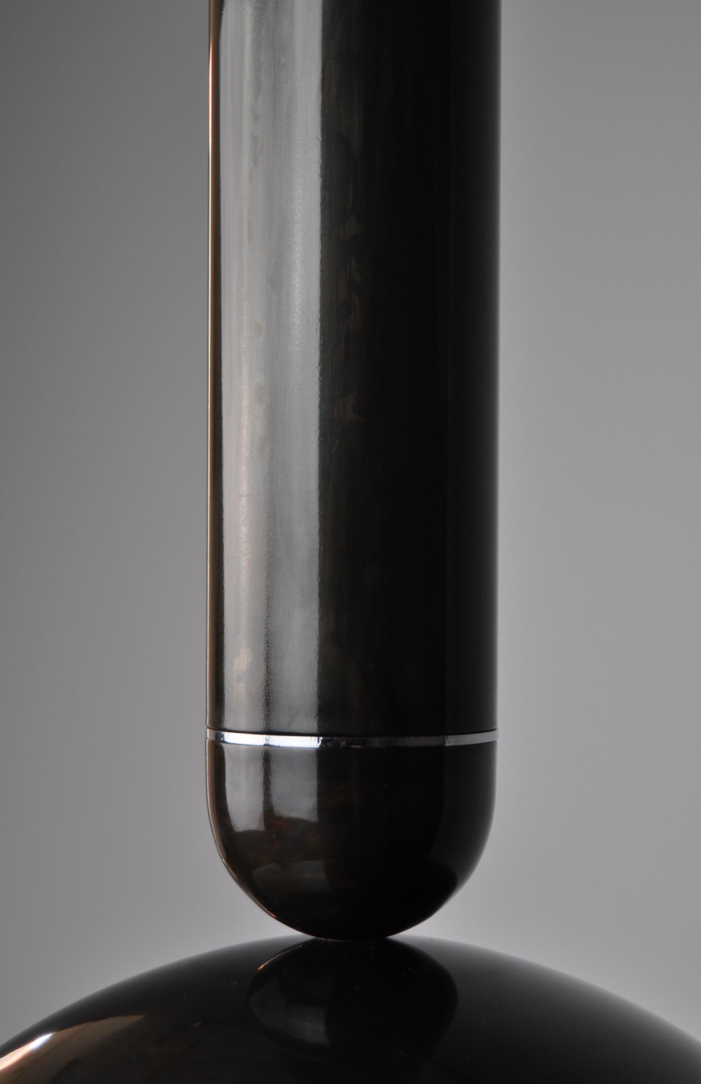 Pendentif LED contemporain Rone en bronze noirci et nickel, fabriqué à la main en Suède en vente 1