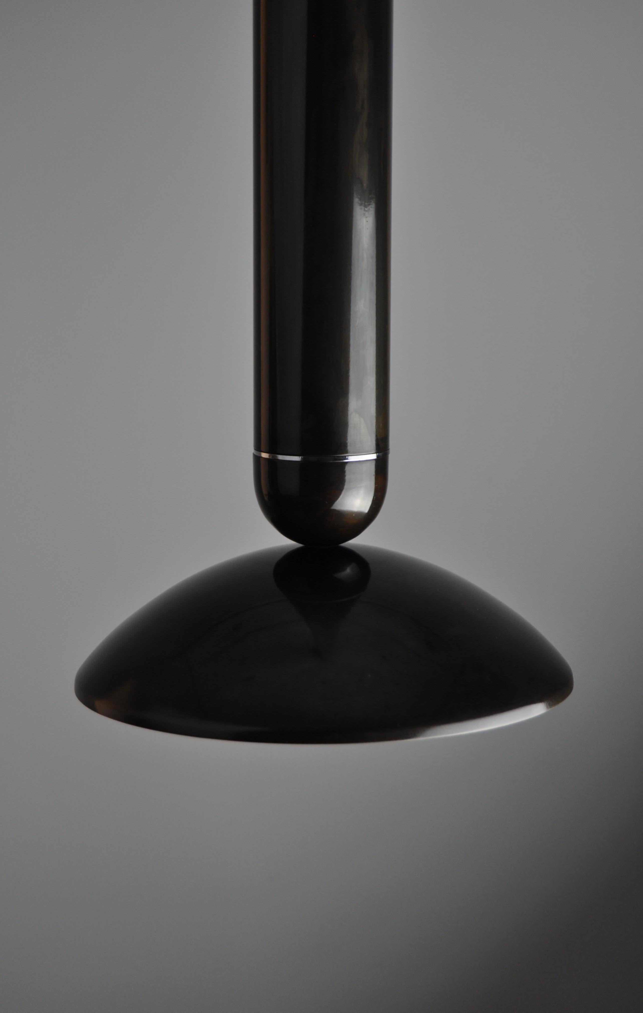 Rone Contemporary LED Pendant in Blackened Bronze and Nickel, Handmade in Sweden For Sale 3