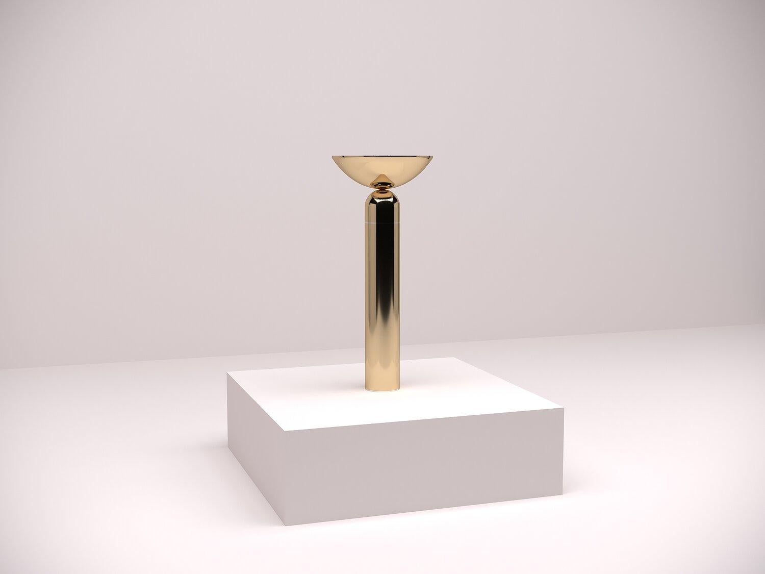 Rone Contemporary LED Sculptural Brass Table Light, Handmade in Sweden im Angebot 1