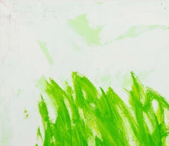 "Green", opera astratta contemporanea in acrilico su tela, 2015