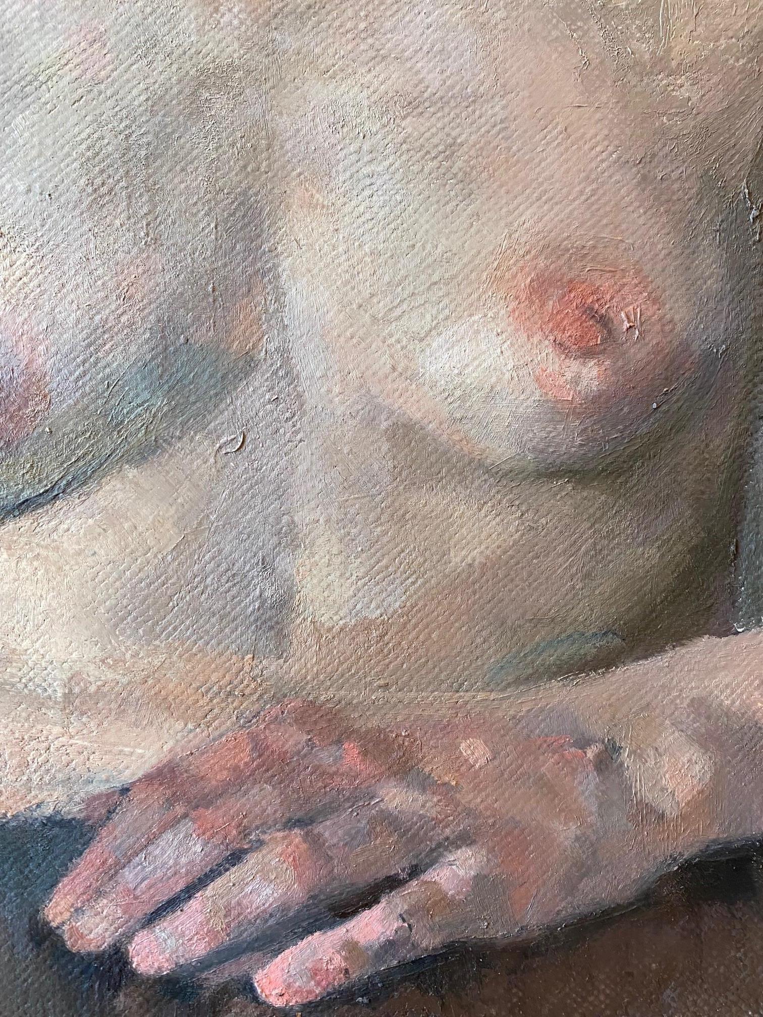 ‘Irene’  Nude  Women, Female Model Figurative Oil On Canvas By Roni Taharlev 2