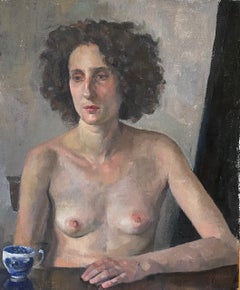 ' Irene" figurative  Nude Woman Oil On Canvas 24" x 20" By Roni Taharlev