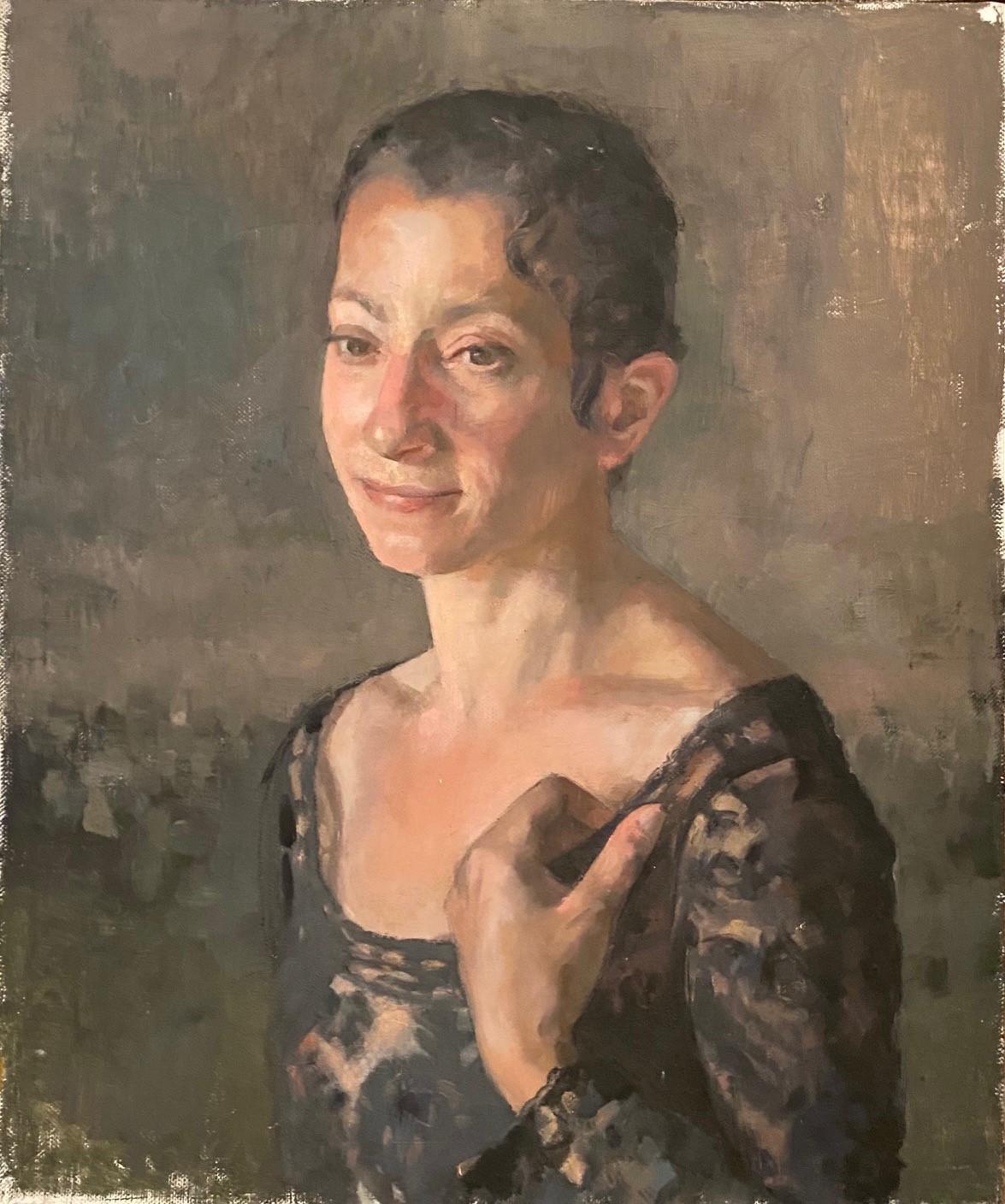 "Naama  Portrait Of A woman oil on canvas 32" x 28" framed by Roni Taharlev