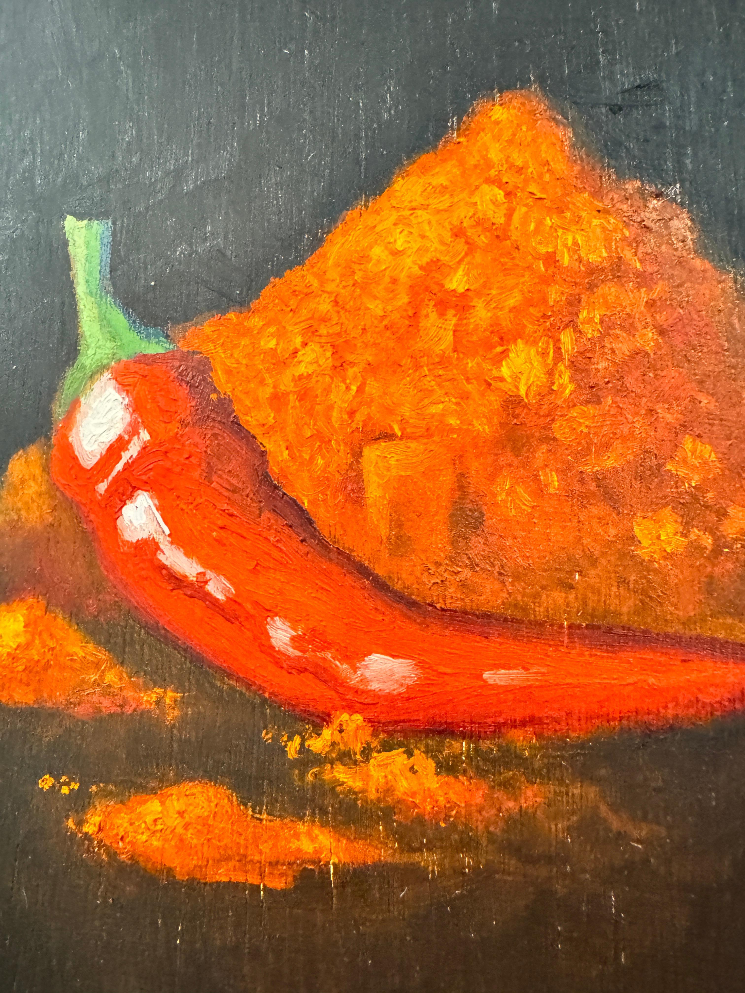 Chili - realistic painting For Sale 1