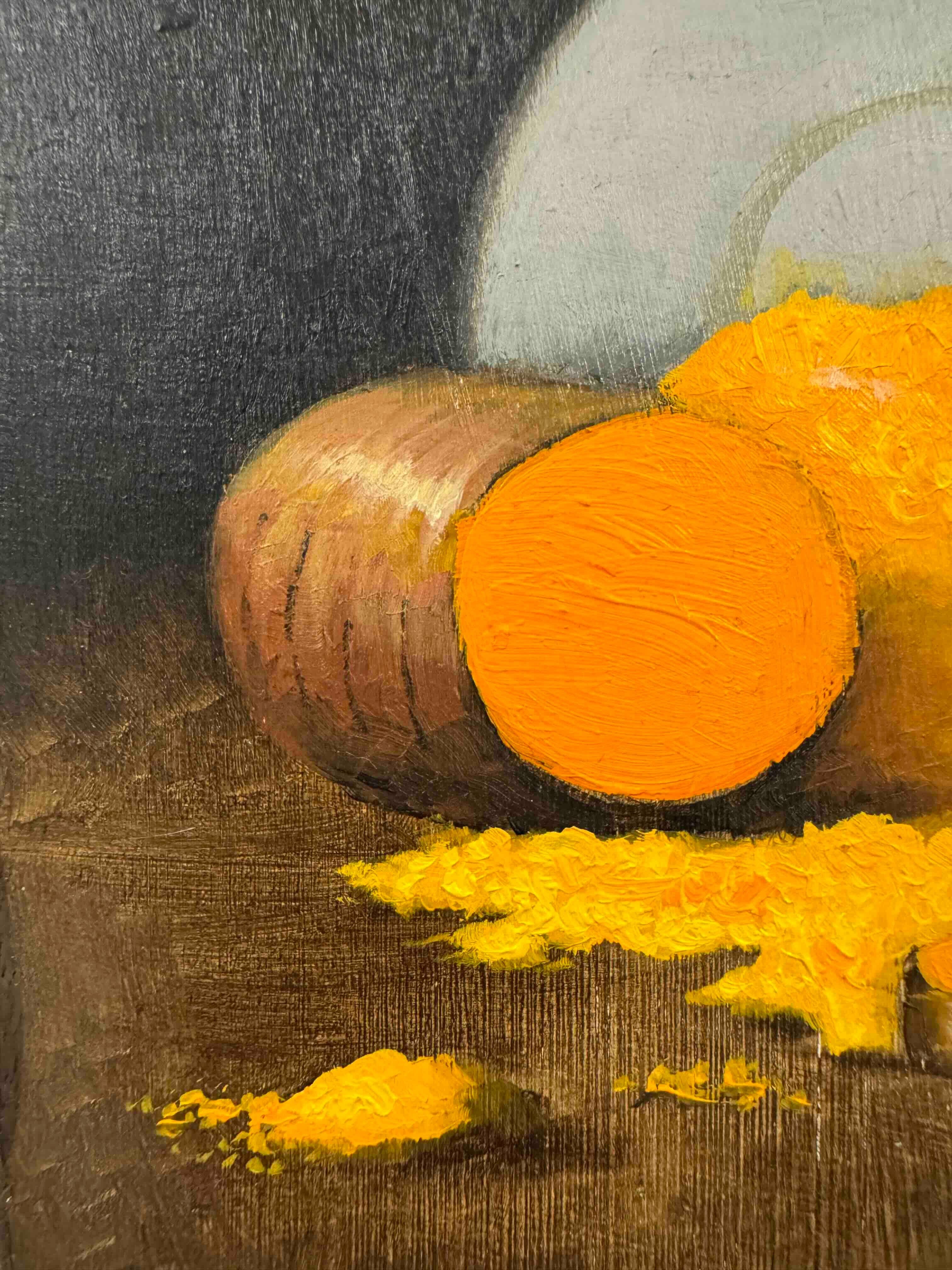 Dittico di peperoncino e curcuma - pittura realistica in vendita 13